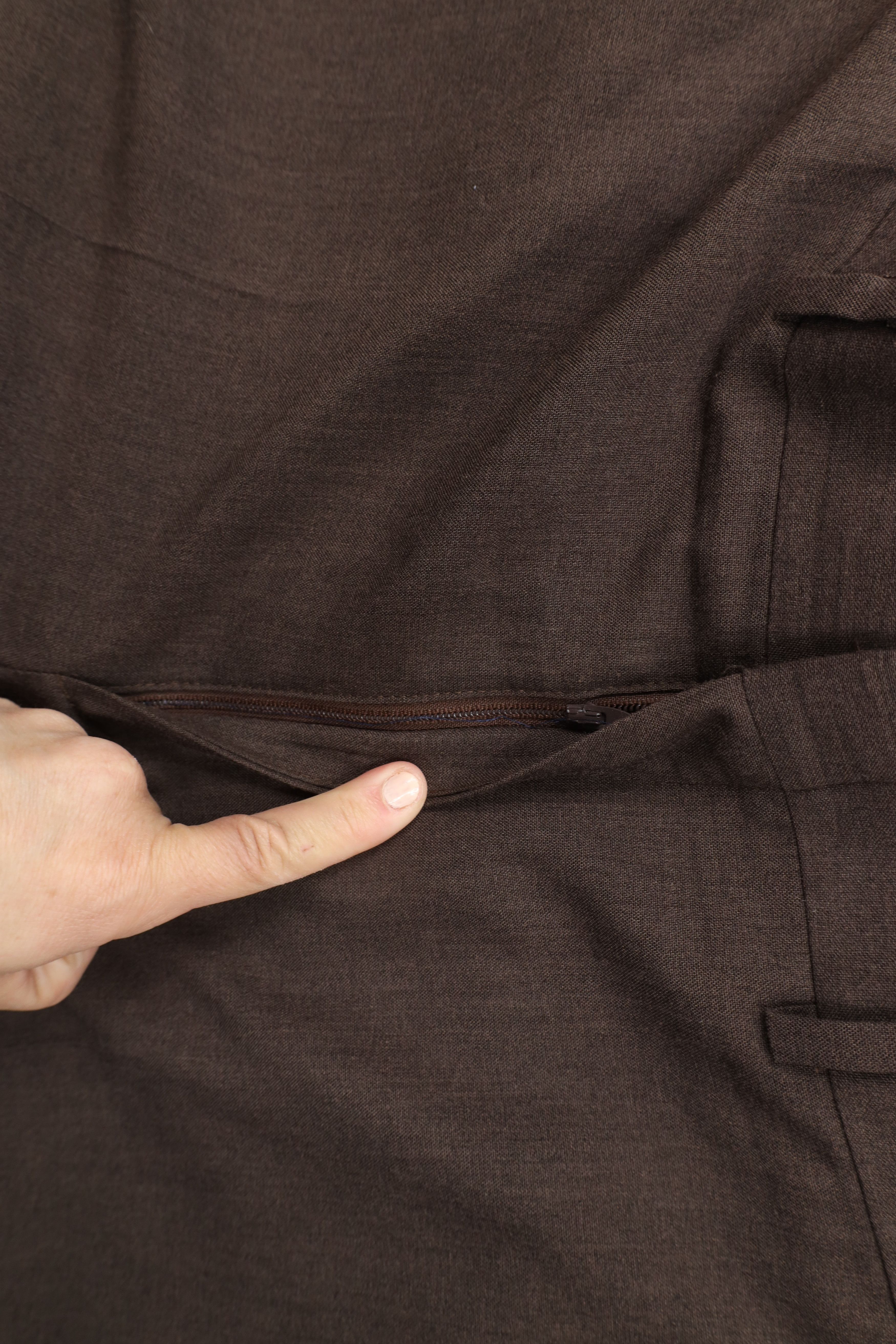Vintage Vintage 90s Streetwear Wool Blend Wide Leg Chino Pants Brown Size US 34 / EU 50 - 5 Thumbnail