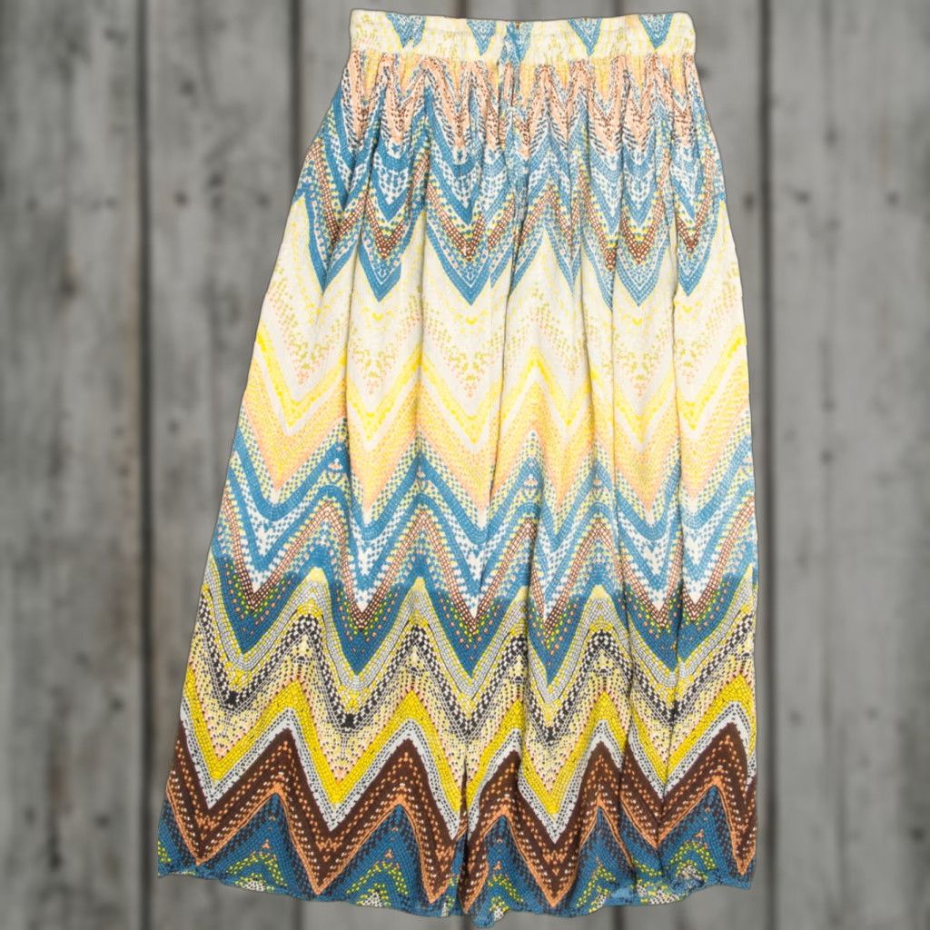 Vintage VINTAGE Ourrale Yellow Mosaic Festival Maxi Skirt Medium Shirt Womens Size 32" / US 10 / IT 46 - 1 Thumbnail