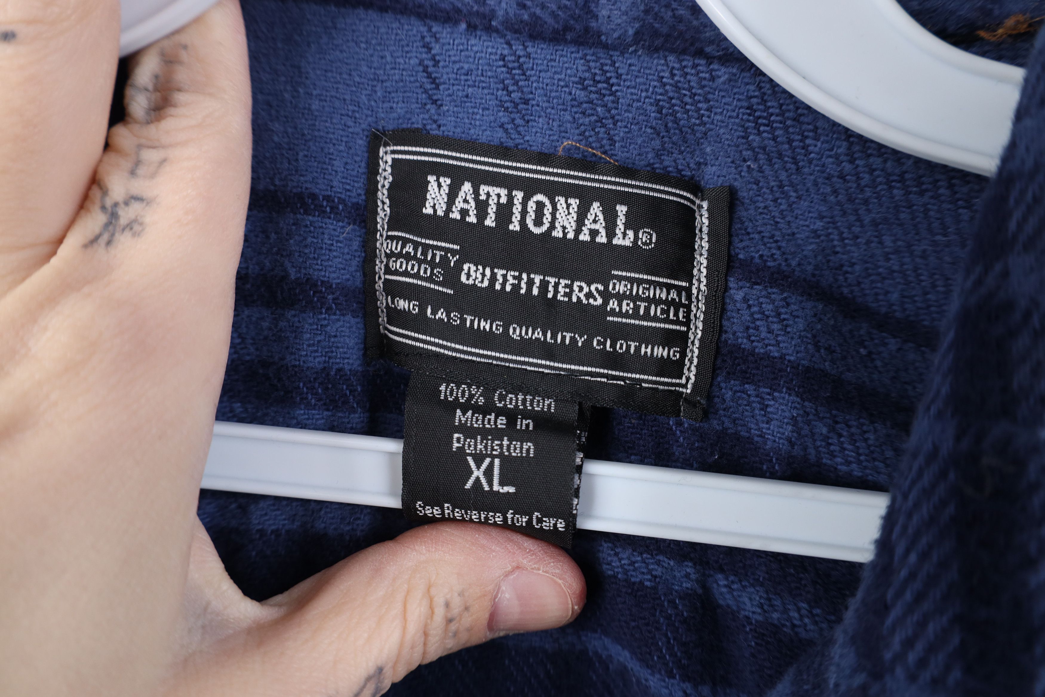 Vintage Vintage 90s Streetwear Heavyweight Button Shirt Blue Plaid Size US XL / EU 56 / 4 - 6 Thumbnail