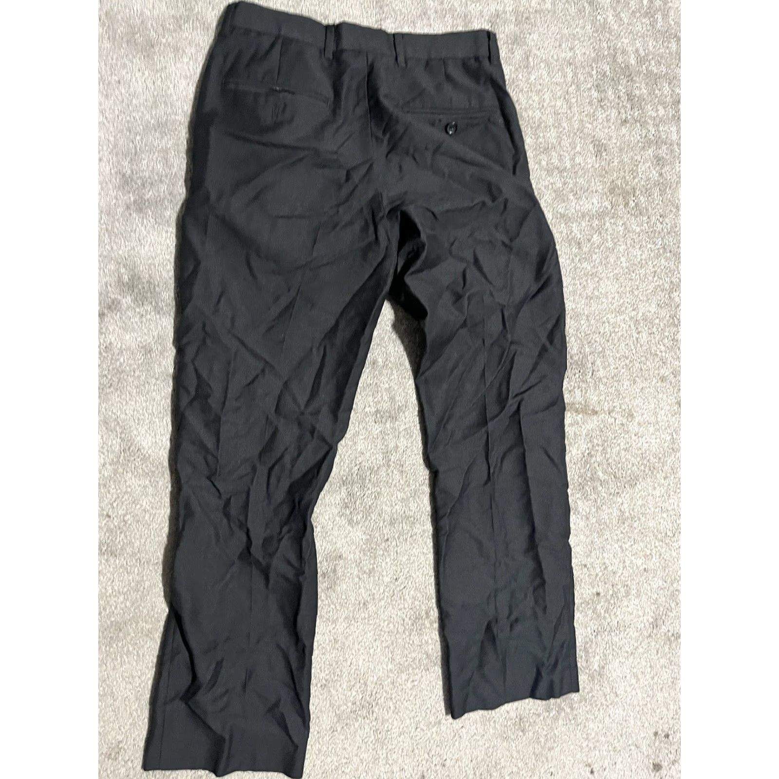 Perry Ellis Perry Ellis Portfolio Pants Slacks Black Flat Front Modern Fit 29x30 Belt Loops Dress Pants Men Regular Solid Modern Version Size US 29 - 3 Thumbnail