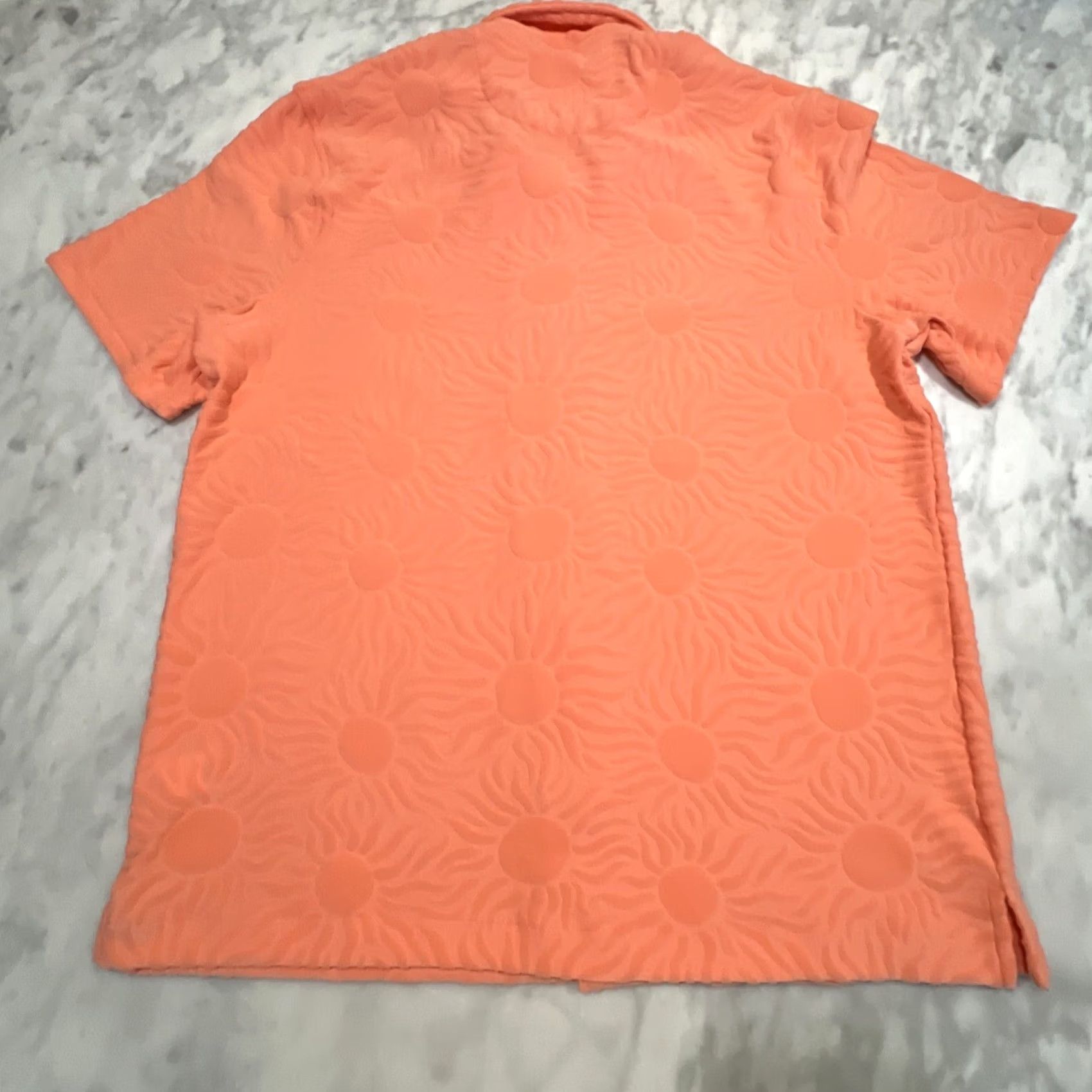 Vintage ROWM Button Up Shirt Men’s Large Short Sleeve Soft Textured Suns Salmon NWT Size US L / EU 52-54 / 3 - 4 Thumbnail