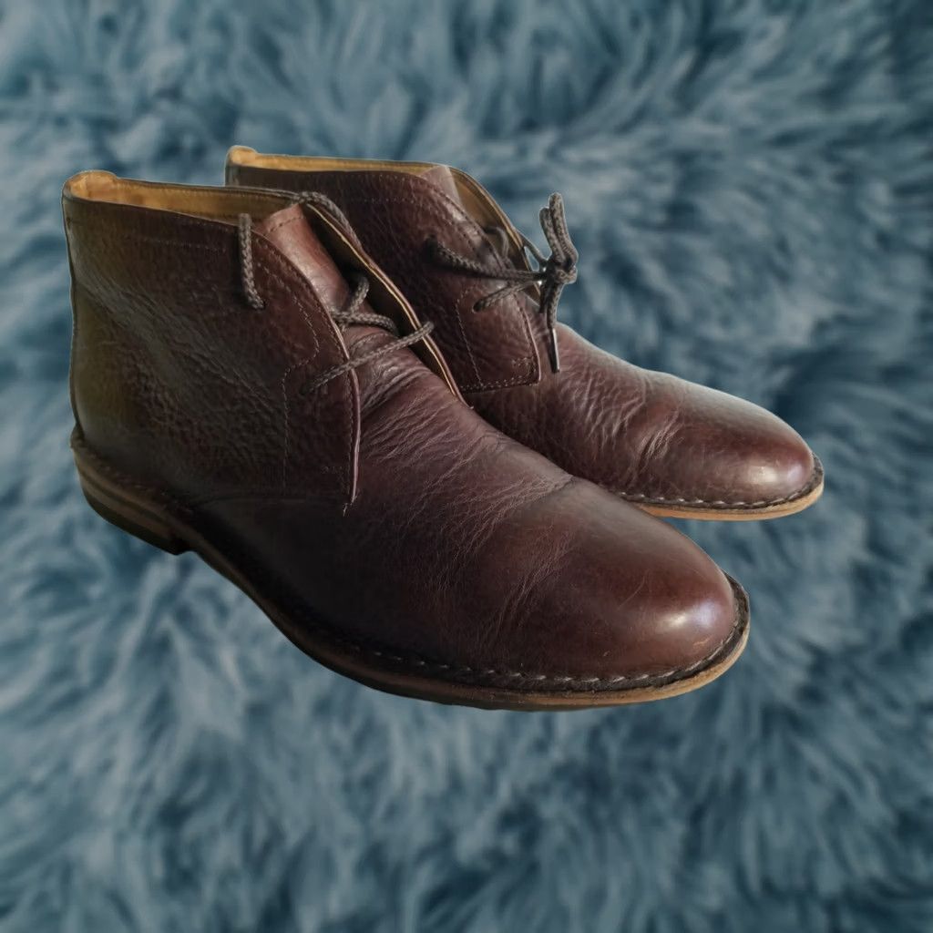 Vibram HS TRASK Brady Men CHUKKA Boot Leather Lace Up 8 M Brown VIBRAM Leather Outsole Mens Size US 8 / EU 41 - 1 Thumbnail