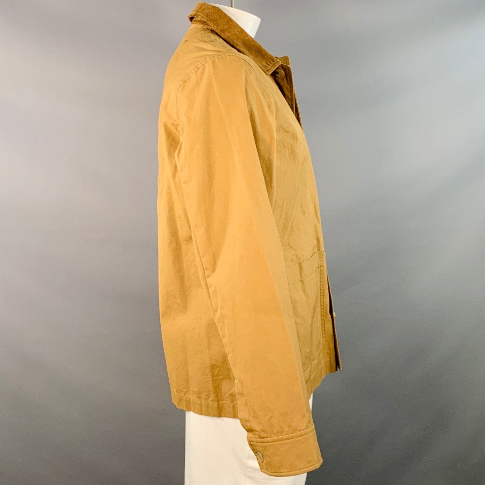 A.P.C. Size L Tan Brown Cotton Corduroy Collar Button Up Jacket Size US L / EU 52-54 / 3 - 3 Thumbnail