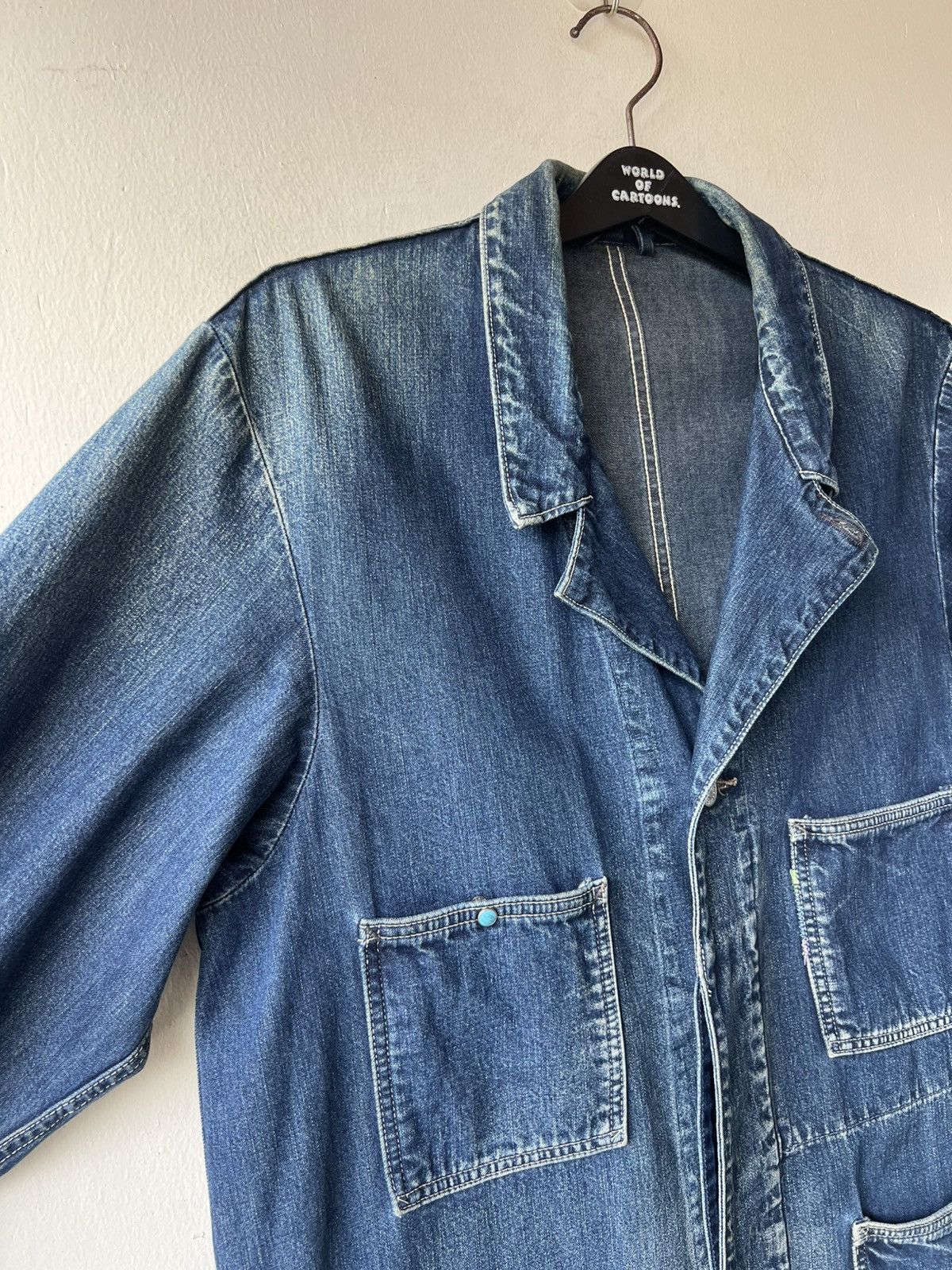 45rpm Archive 45rpm NMD Ocean Blue Patina Denim Chore Jacket Size US XL / EU 56 / 4 - 8 Thumbnail