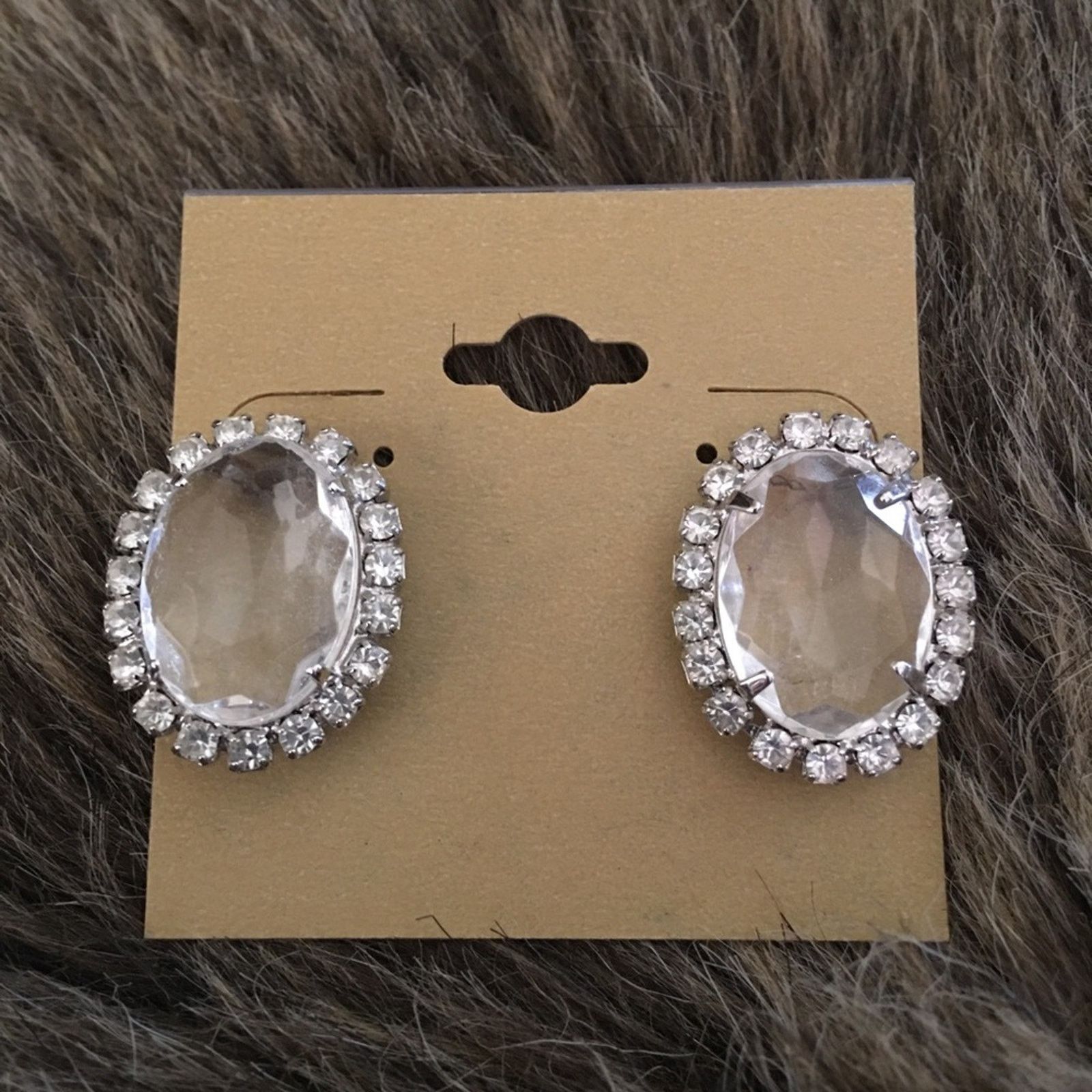 Vintage Vintage clear glass & rhinestone pierced earrings Size ONE SIZE - 2 Thumbnail