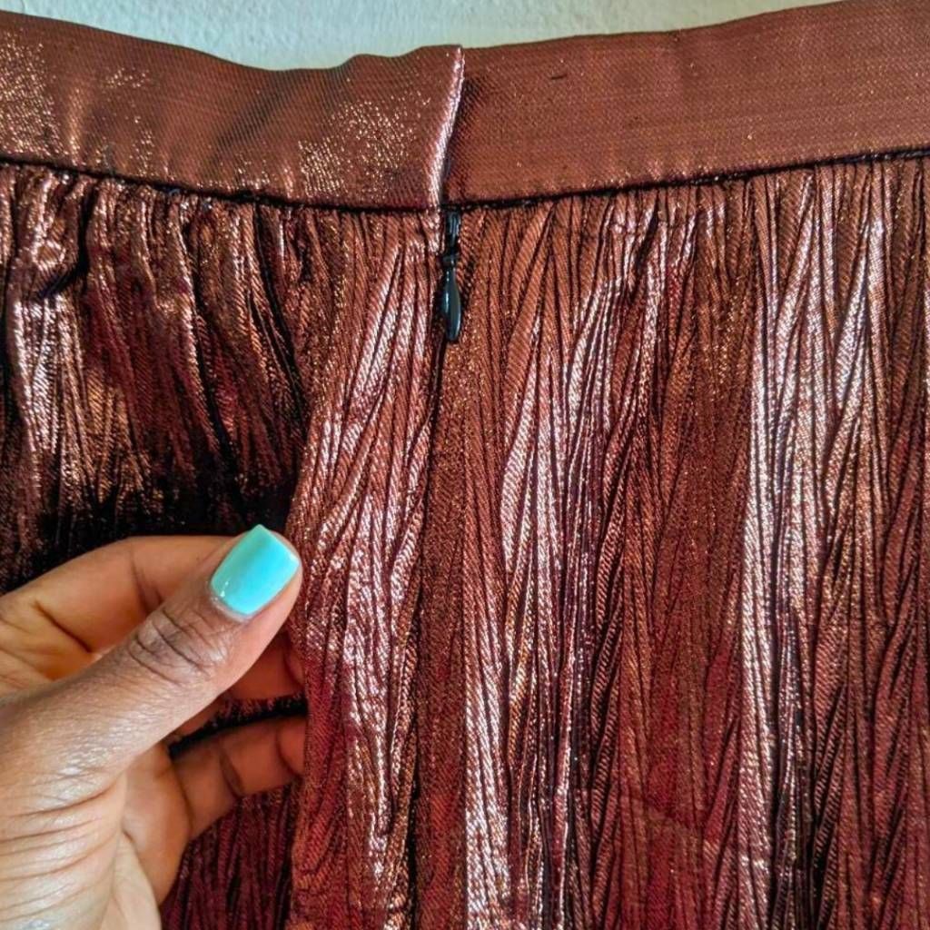Evan Picone Vintage Evan Picone Brown Metallic Pleated Midi Skirt Size 4 Size 27" / US 4 / IT 40 - 10 Thumbnail