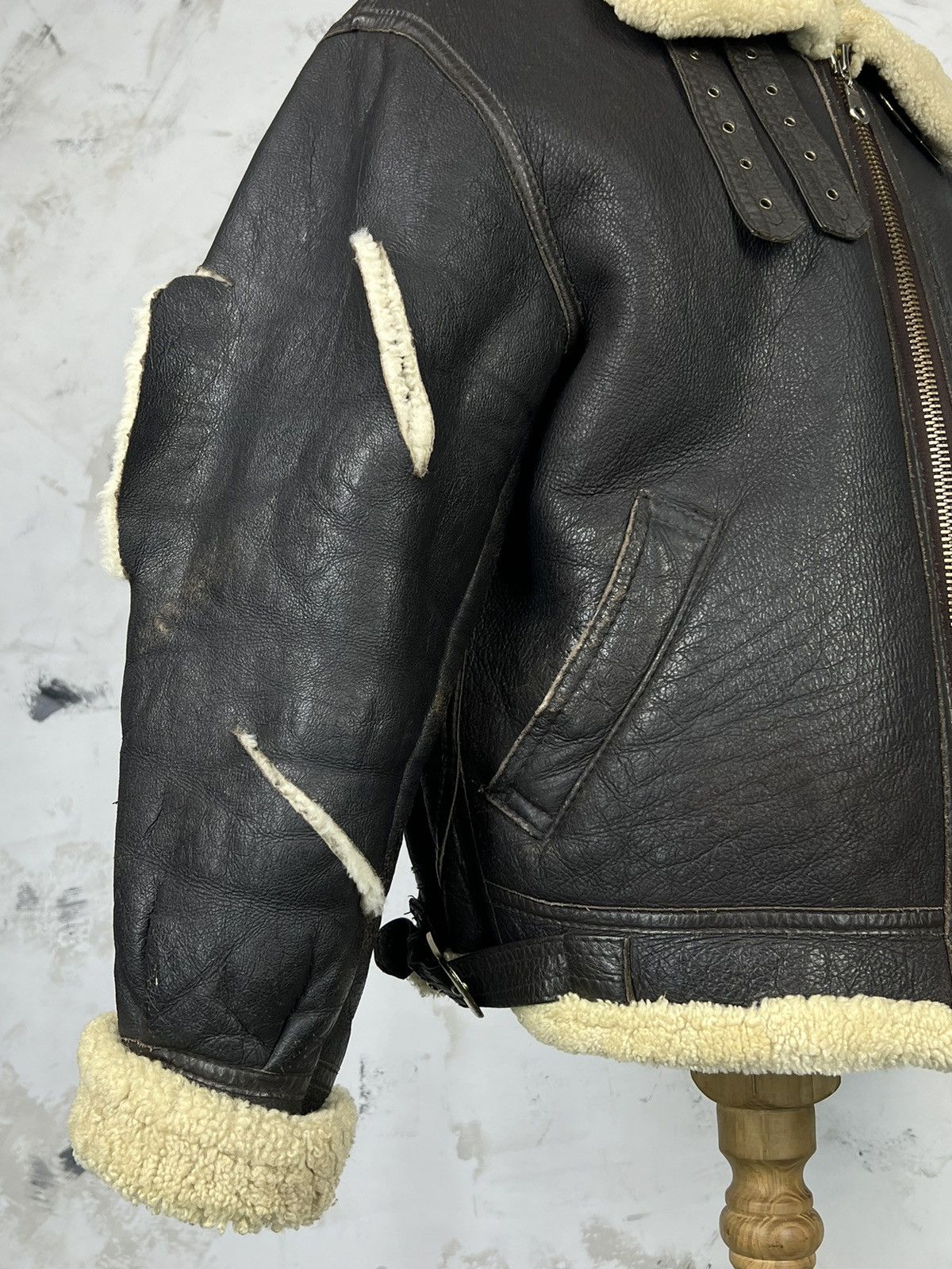 Vintage B-3 Style Shearling Flight Aviator Air Force Jacket S - M Size US M / EU 48-50 / 2 - 6 Thumbnail