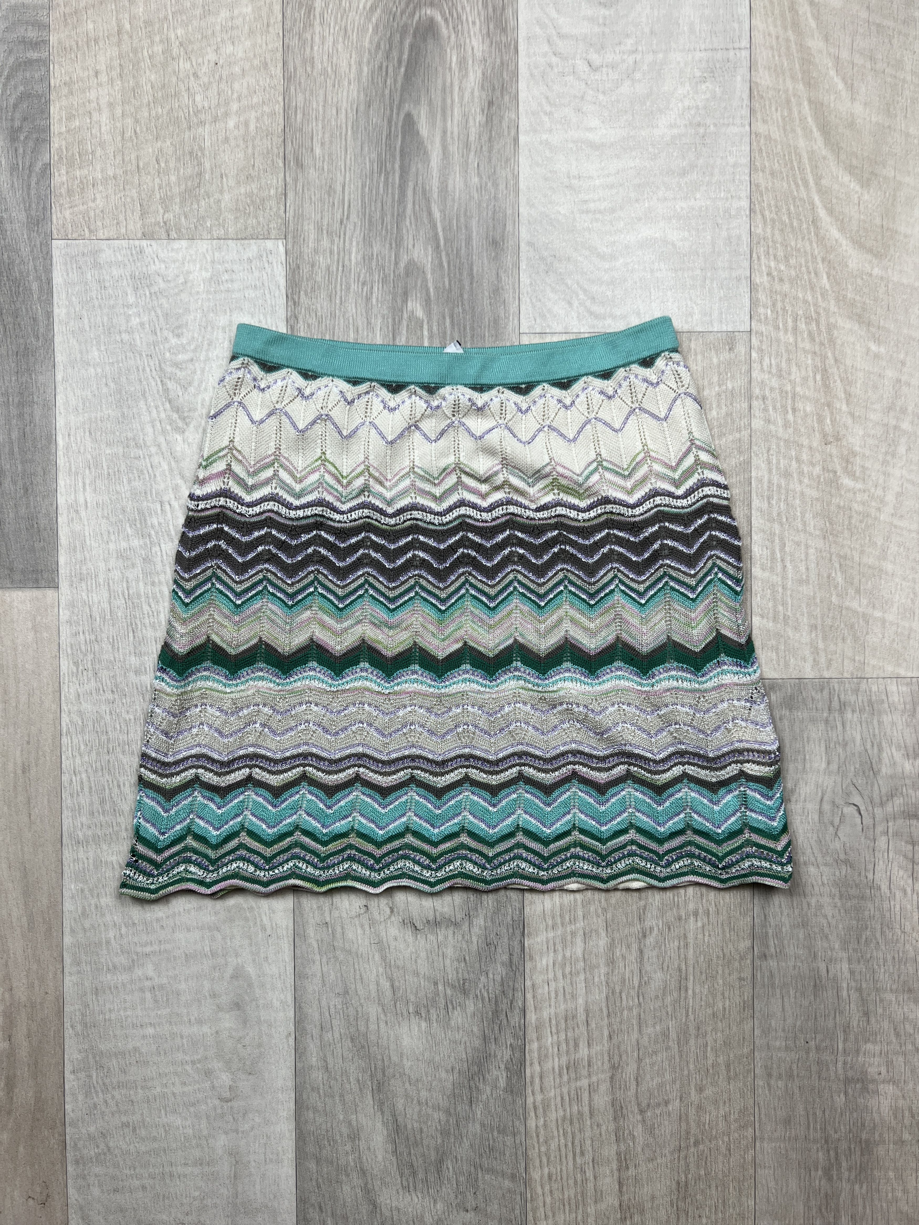 image of Missoni Knit Skirt (Y0248) in Green, Women's (Size 26)