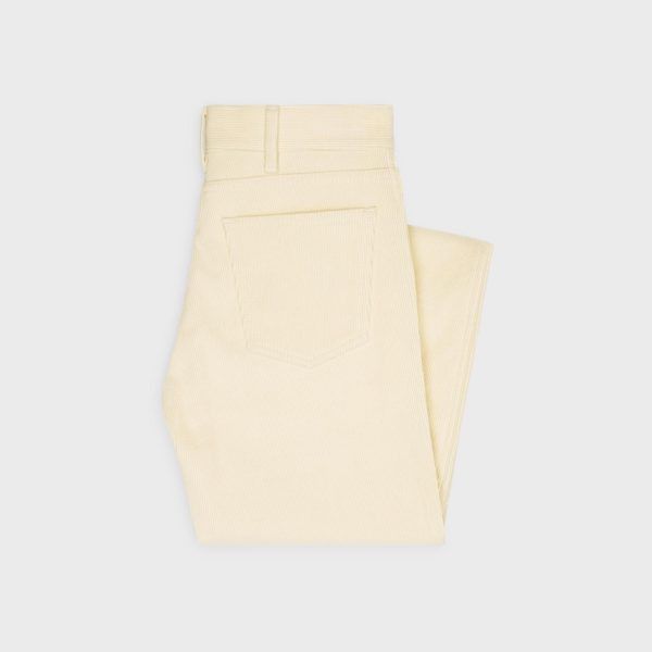Celine o1w1db10125 2N988847V Corduroy Jane Flared Jeans in Ivory Size 25" / US 0 / IT 36 - 2 Thumbnail