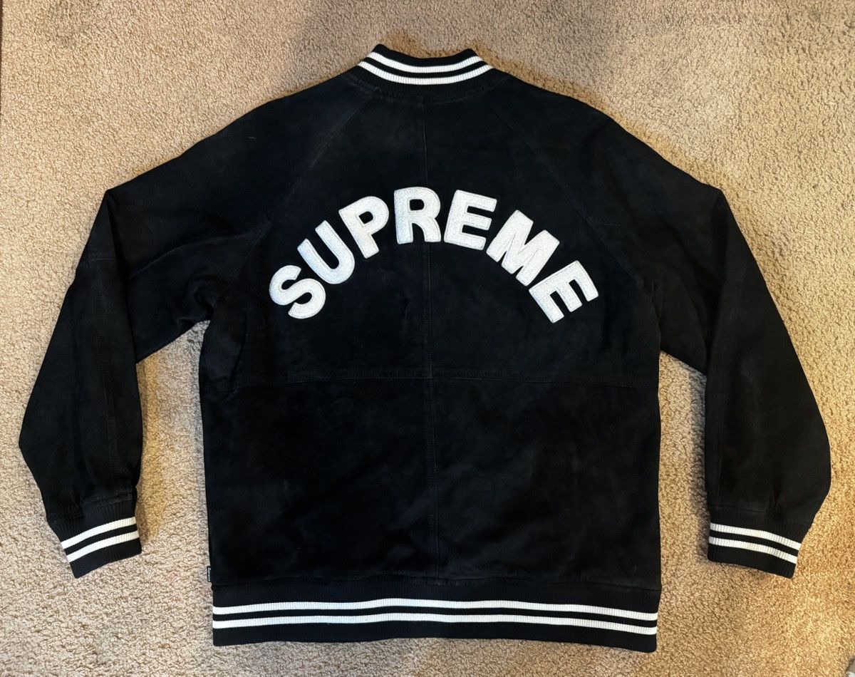 Supreme Suede Varsity Jacket | Grailed