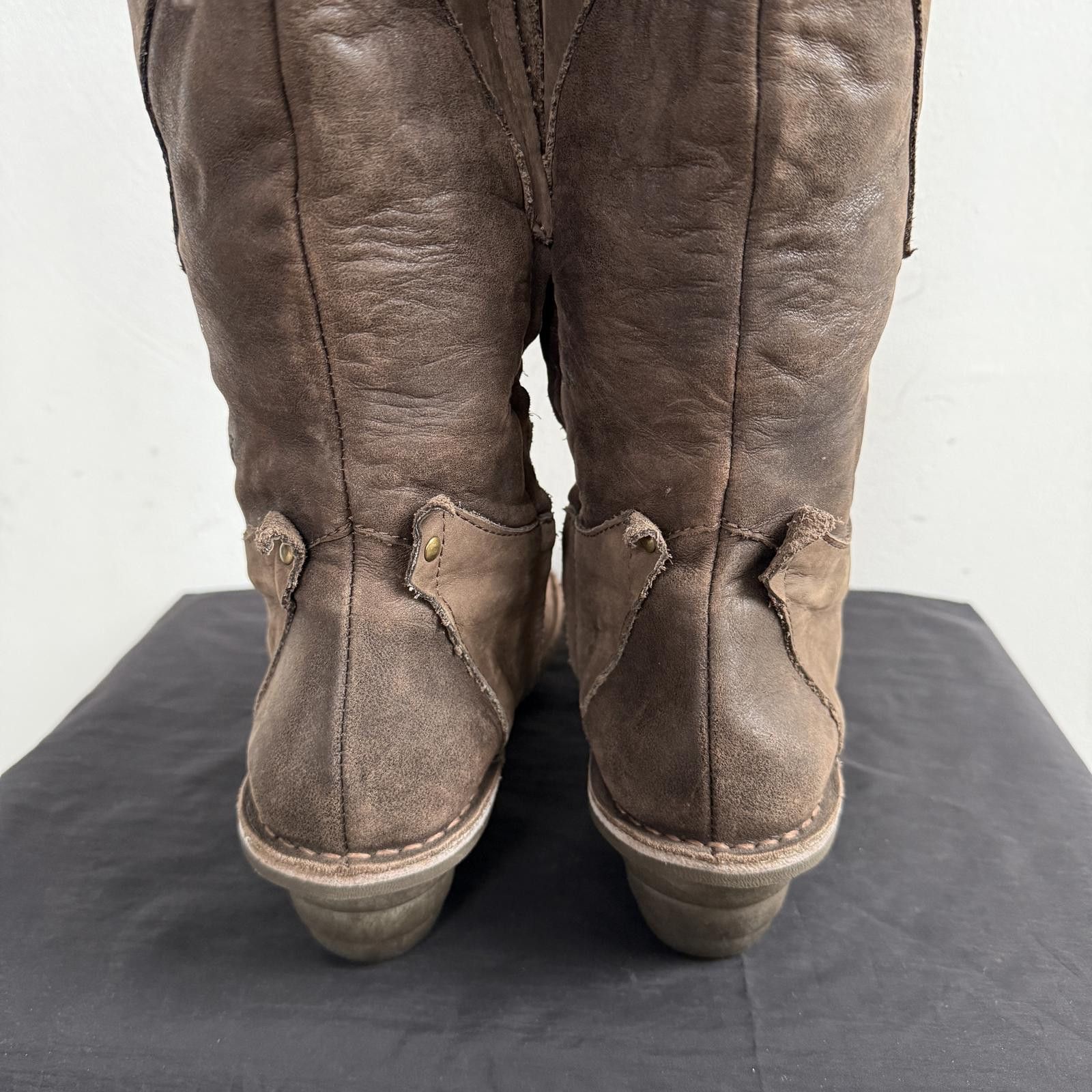20471120 Tamaris Y2K Brown Tall Riding Boots Avant Garde Size US 6.5 / IT 36.5 - 4 Thumbnail