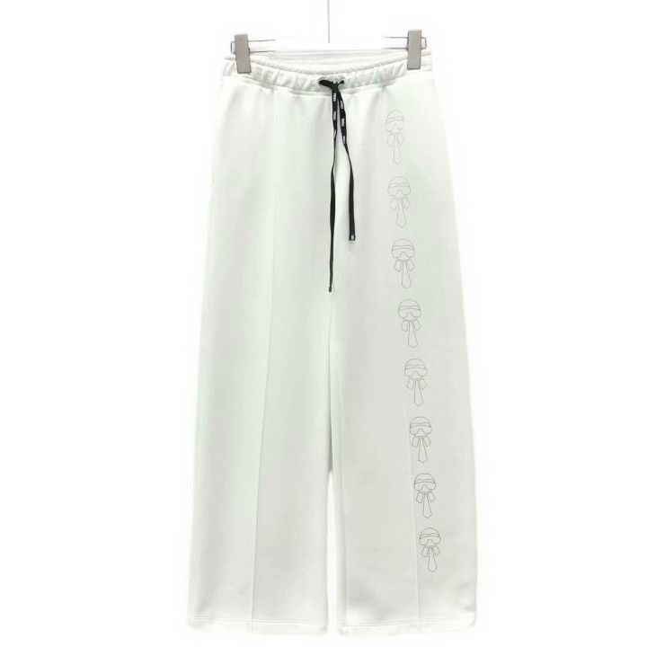 Fendi Fendi White Karl Lagerfeld Print Wide-Leg Pants Size 38" / US 16 / IT 52 - 1 Thumbnail