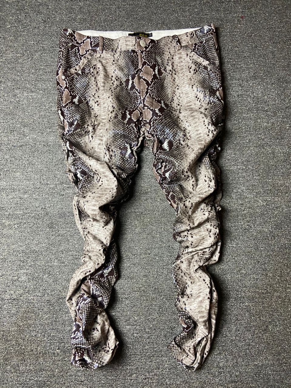 Cool Trendy Brand Faux Leather Snake Printed Pants (147)