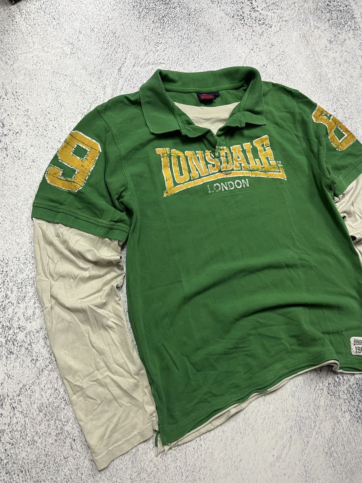 Lonsdale Vintage Lonsdale Polo tee Big Logo Old Money 00s USA Size US M / EU 48-50 / 2 - 4 Thumbnail