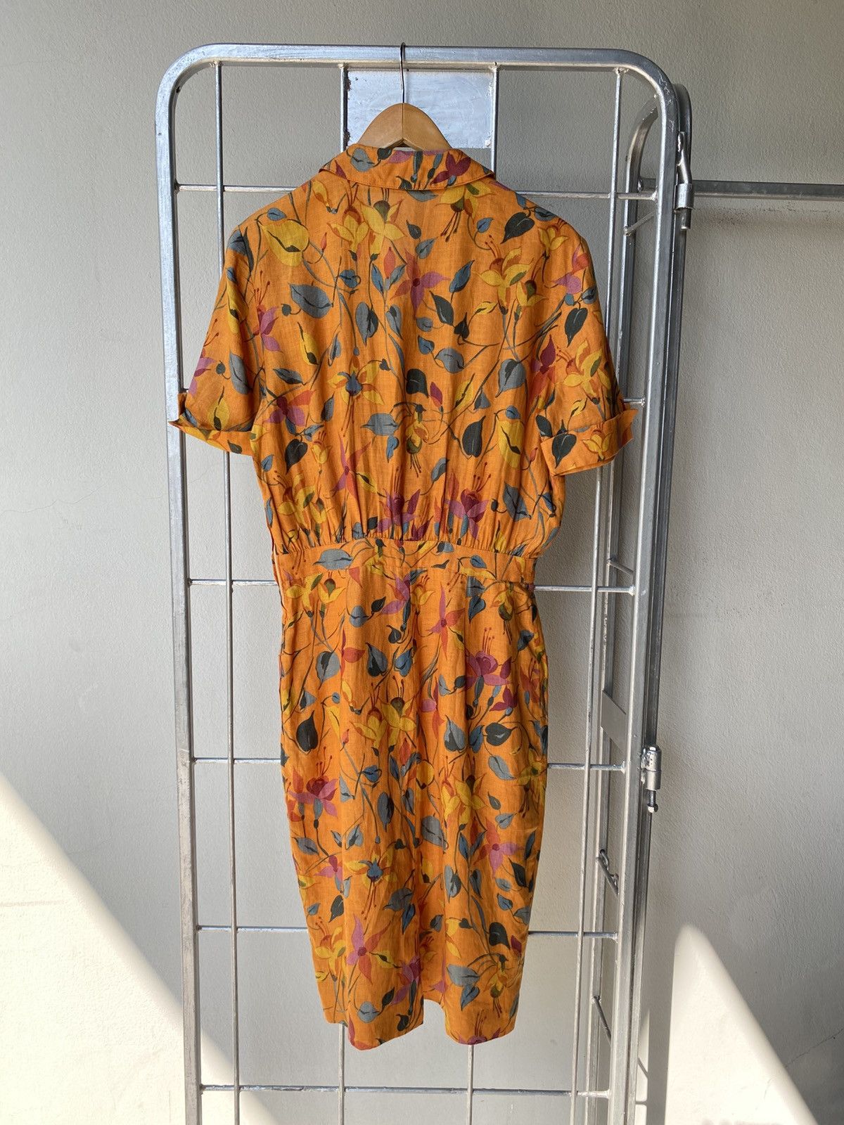 Valentino VALENTINO GARAVANI Orange Floral Button-Down Dress Size S / US 4 / IT 40 - 17 Thumbnail