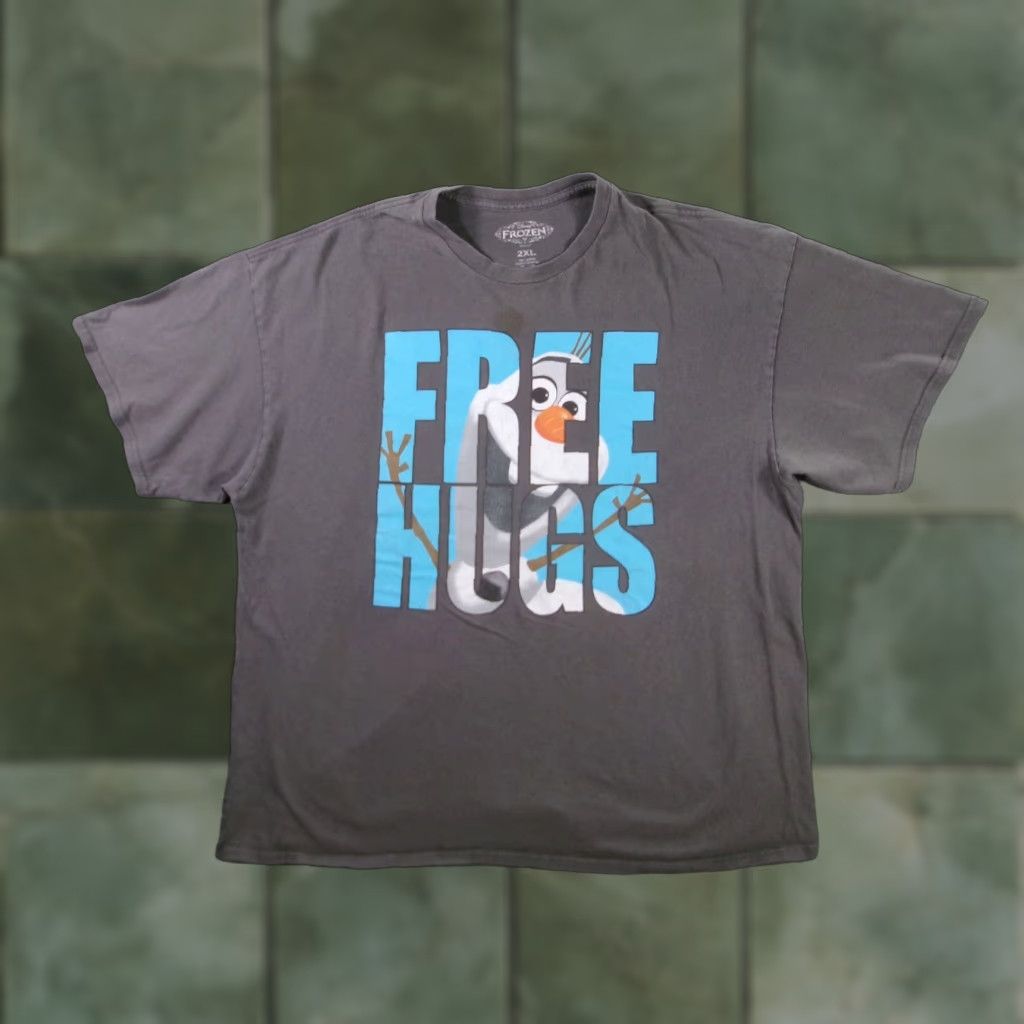Disney Disney Frozen Shirt Mens 2XL Gray Olaf Free Hugs Graphic Short Sleeve Licensed T-Shirt Size US XXL / EU 58 / 5 - 1 Thumbnail