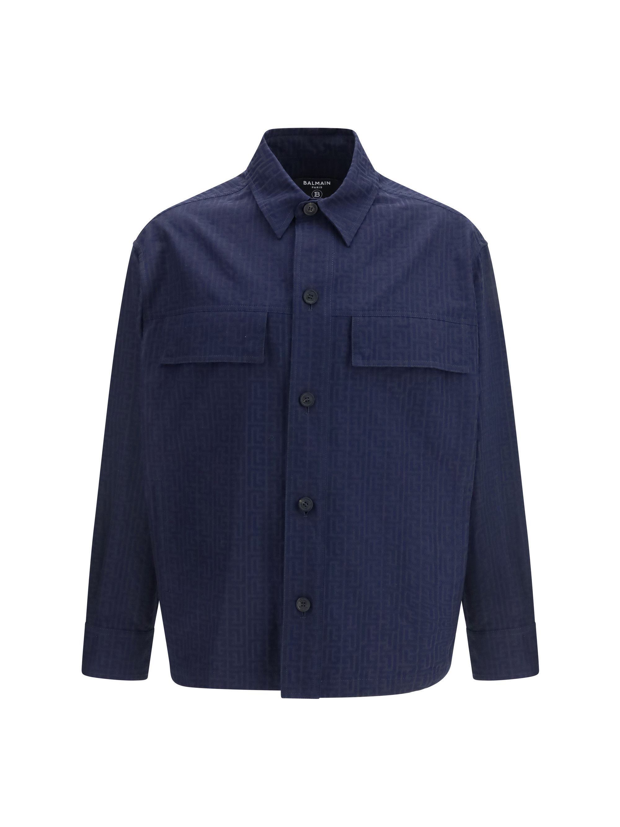 Balmain Cotton monogram jacquard Overshirt Size US XL / EU 56 / 4 - 1 Thumbnail