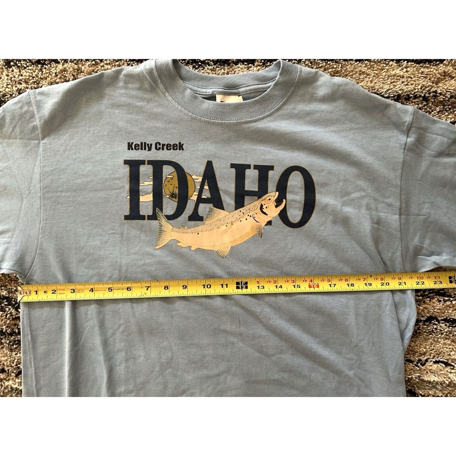 Anvil Anvil Shirt Men’s Kelly Creek Idaho Fly Fishing Blue L Regular Fish Theme Size US L / EU 52-54 / 3 - 6 Thumbnail