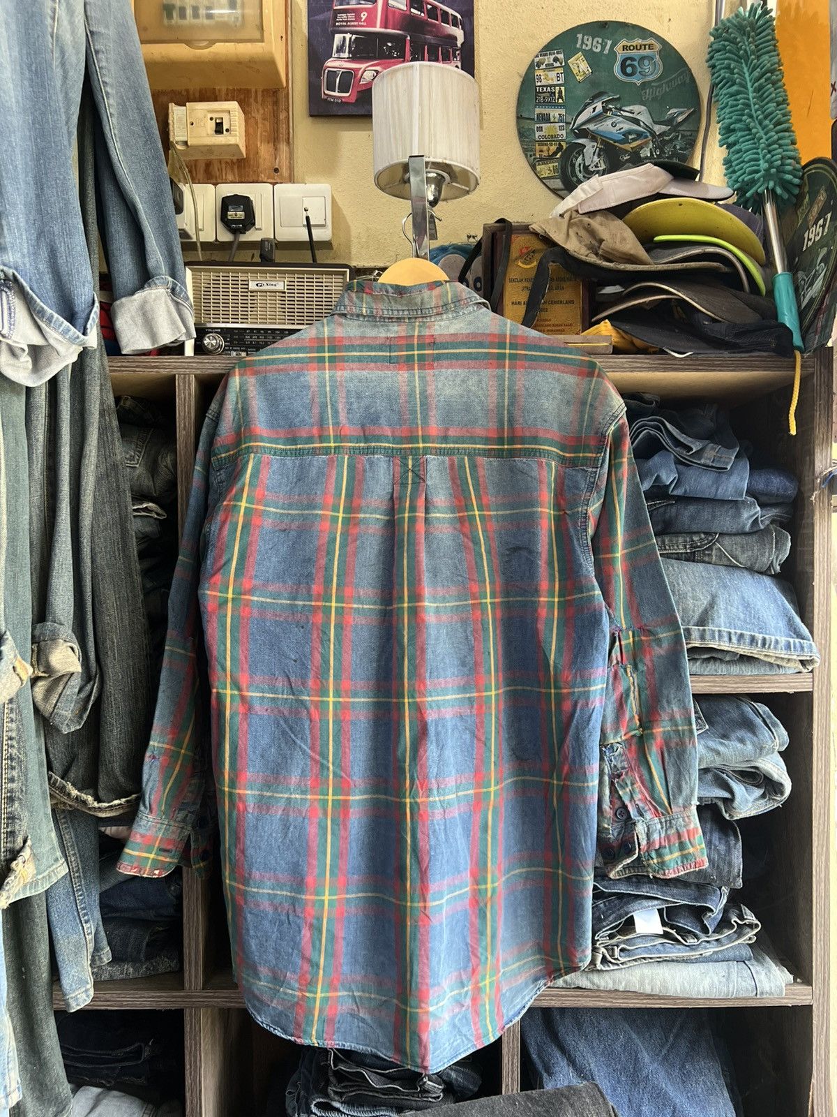 Lee 🔥Distressed Vintage Lee Made in Usa Flannel Size US M / EU 48-50 / 2 - 14 Thumbnail