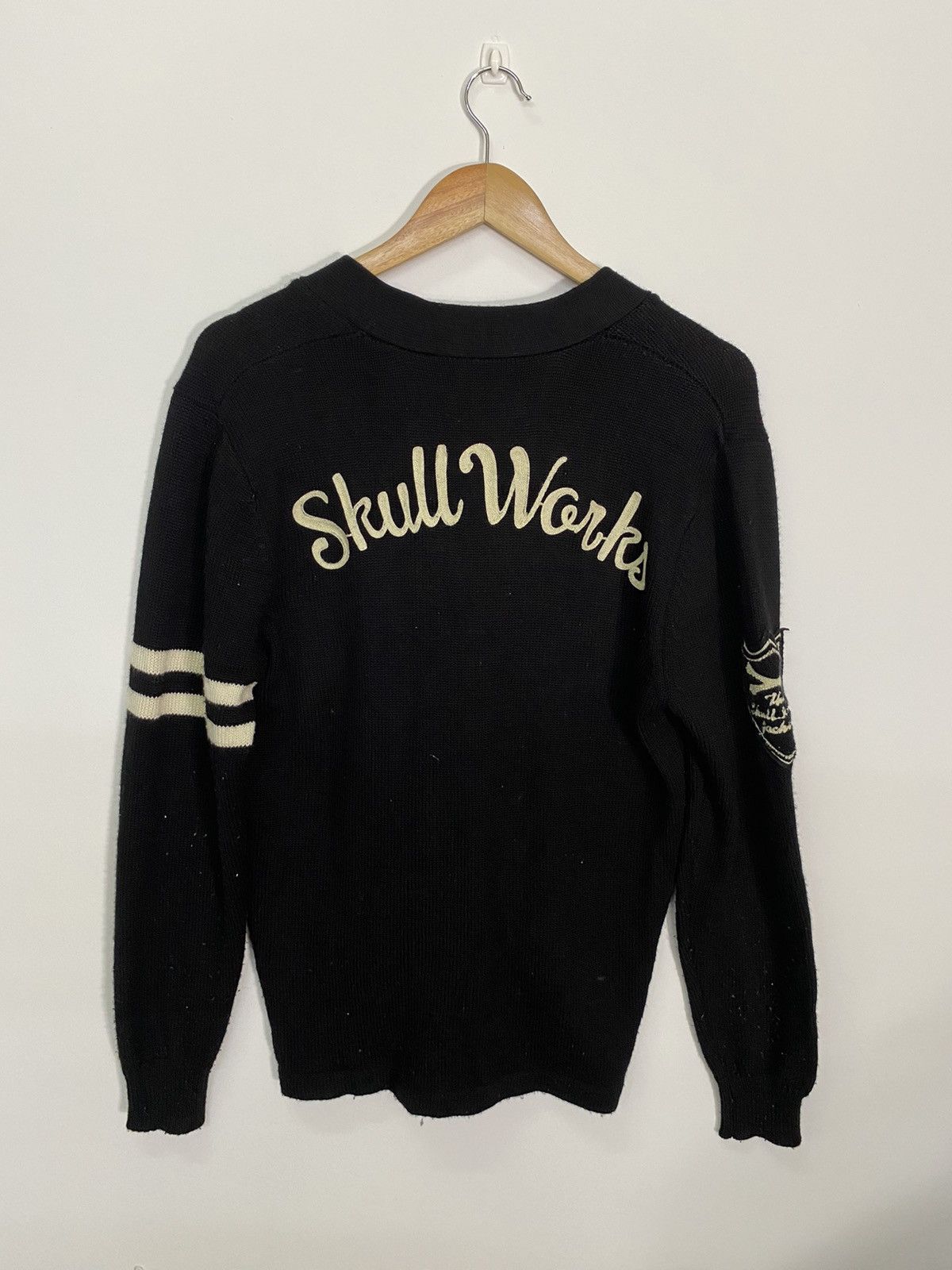 Japanese Brand Skull Works Jackrose Knitwear Patches Cardigan Size US S / EU 44-46 / 1 - 6 Thumbnail