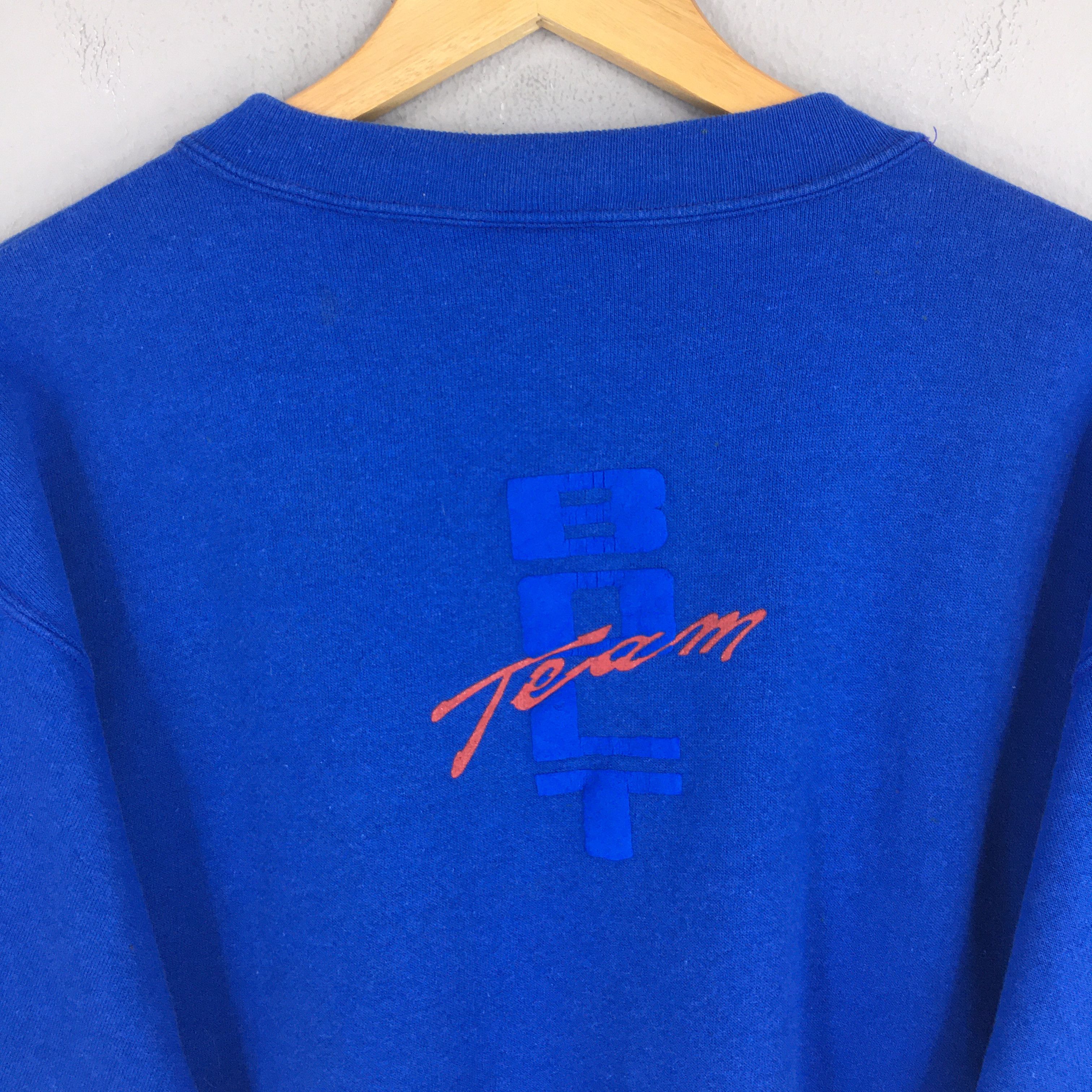 Lightning Bolt × Vintage Vintage 90s Lightning Bolt Blue Sweatshirt Medium Size US M / EU 48-50 / 2 - 8 Thumbnail