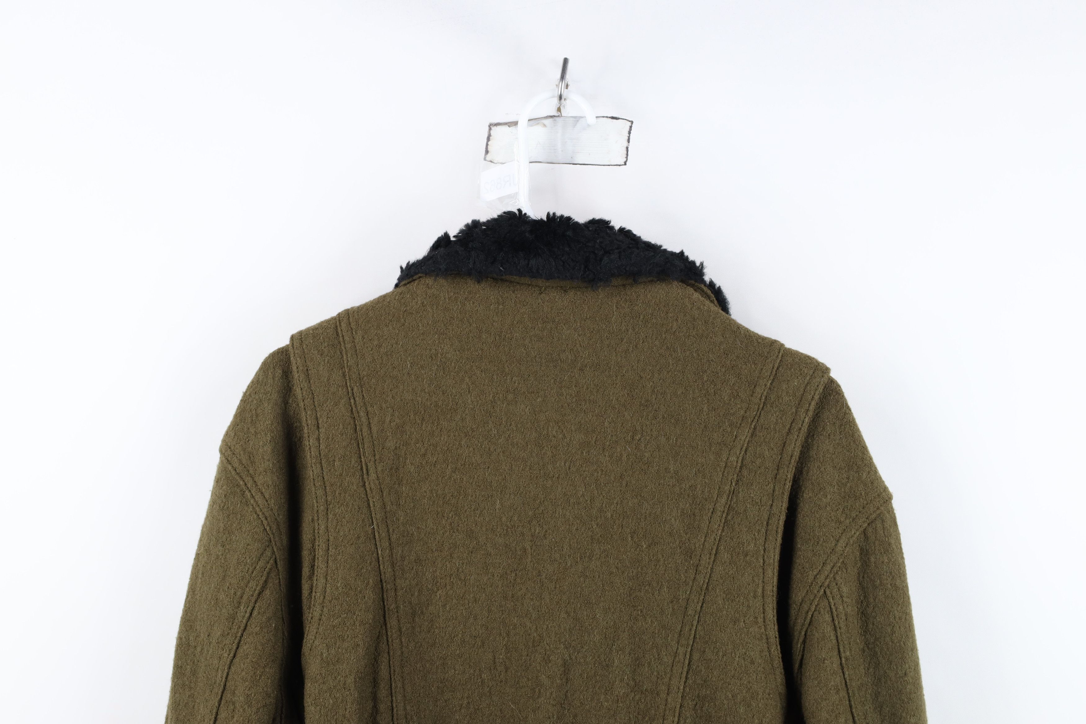 Free People Free People Chic Asymmetrical Zip Wool Bomber Jacket Green Size M / US 6-8 / IT 42-44 - 15 Thumbnail