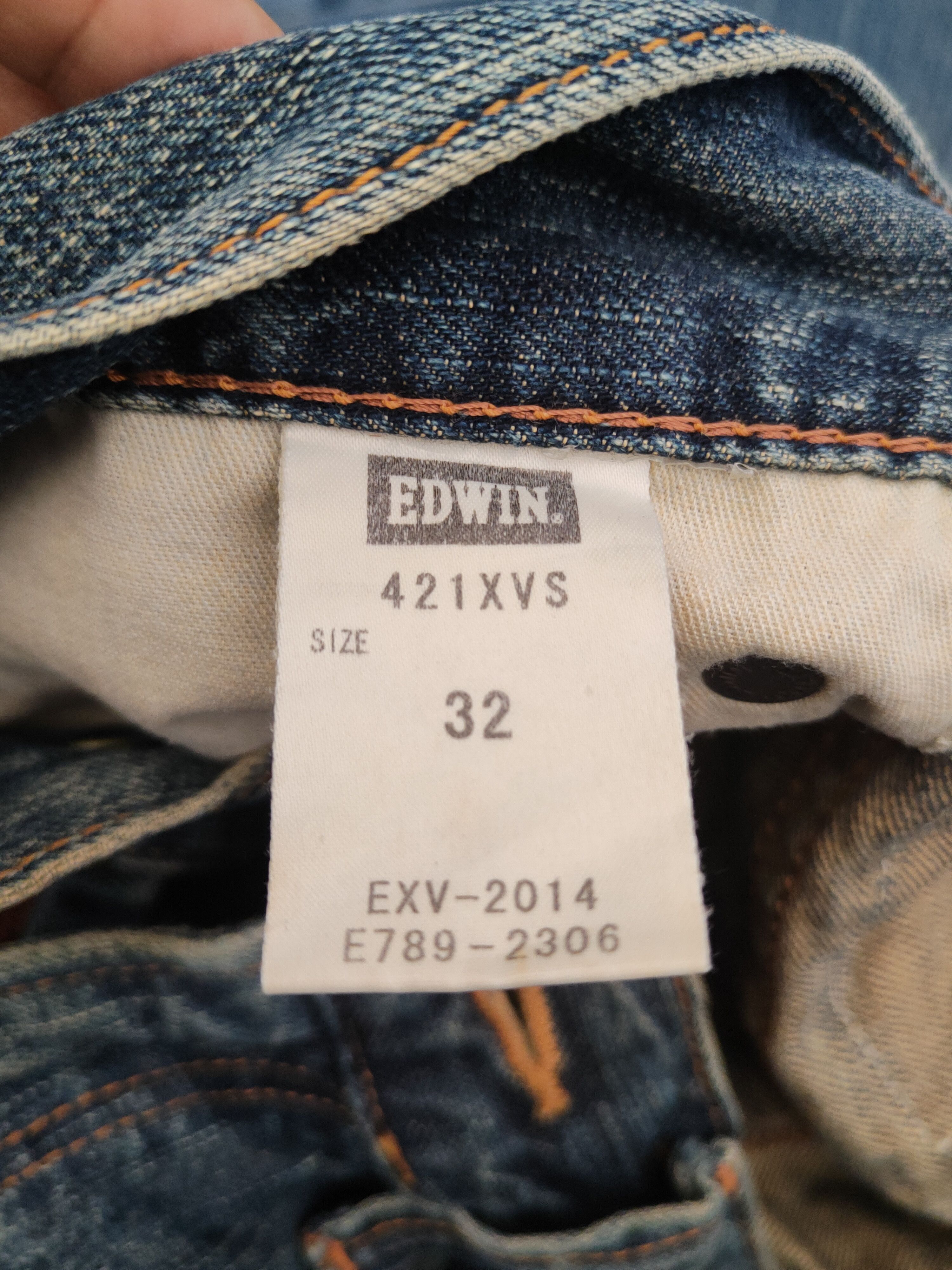 Edwin Edwin Dark Blue Distressed Ripped Jeans #W1866 Size US 33 - 16 Thumbnail