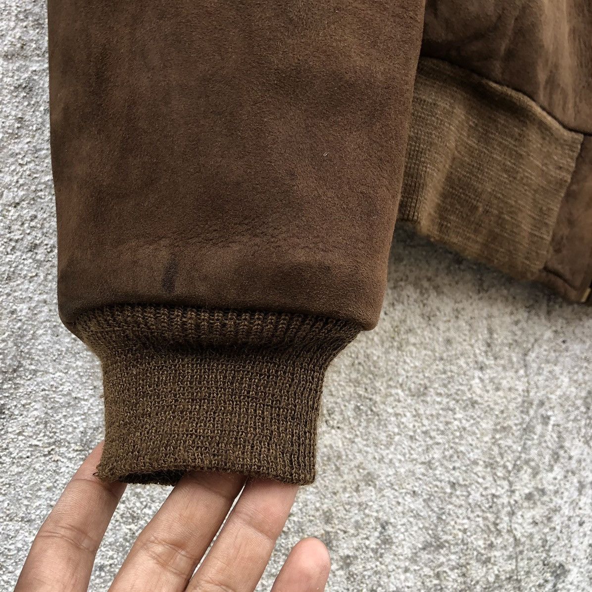 Vintage Vintage 70s Sears Brown Suede Leather Bomber Jacket Size US L / EU 52-54 / 3 - 6 Thumbnail