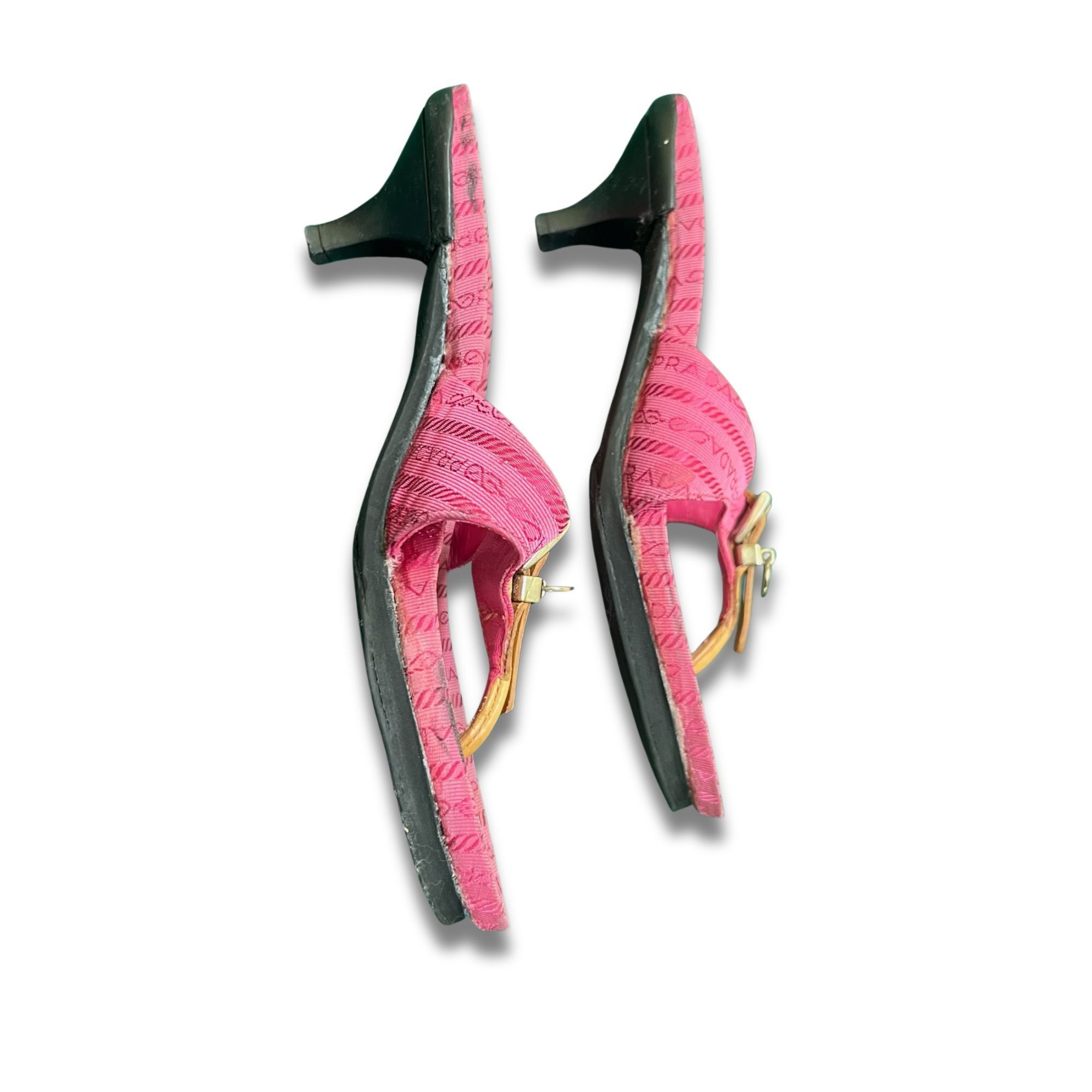 Prada Vintage Prada Pink Sandals Women's 6 Thong Kitten Heel Made Size US 6 / IT 36 - 6 Thumbnail