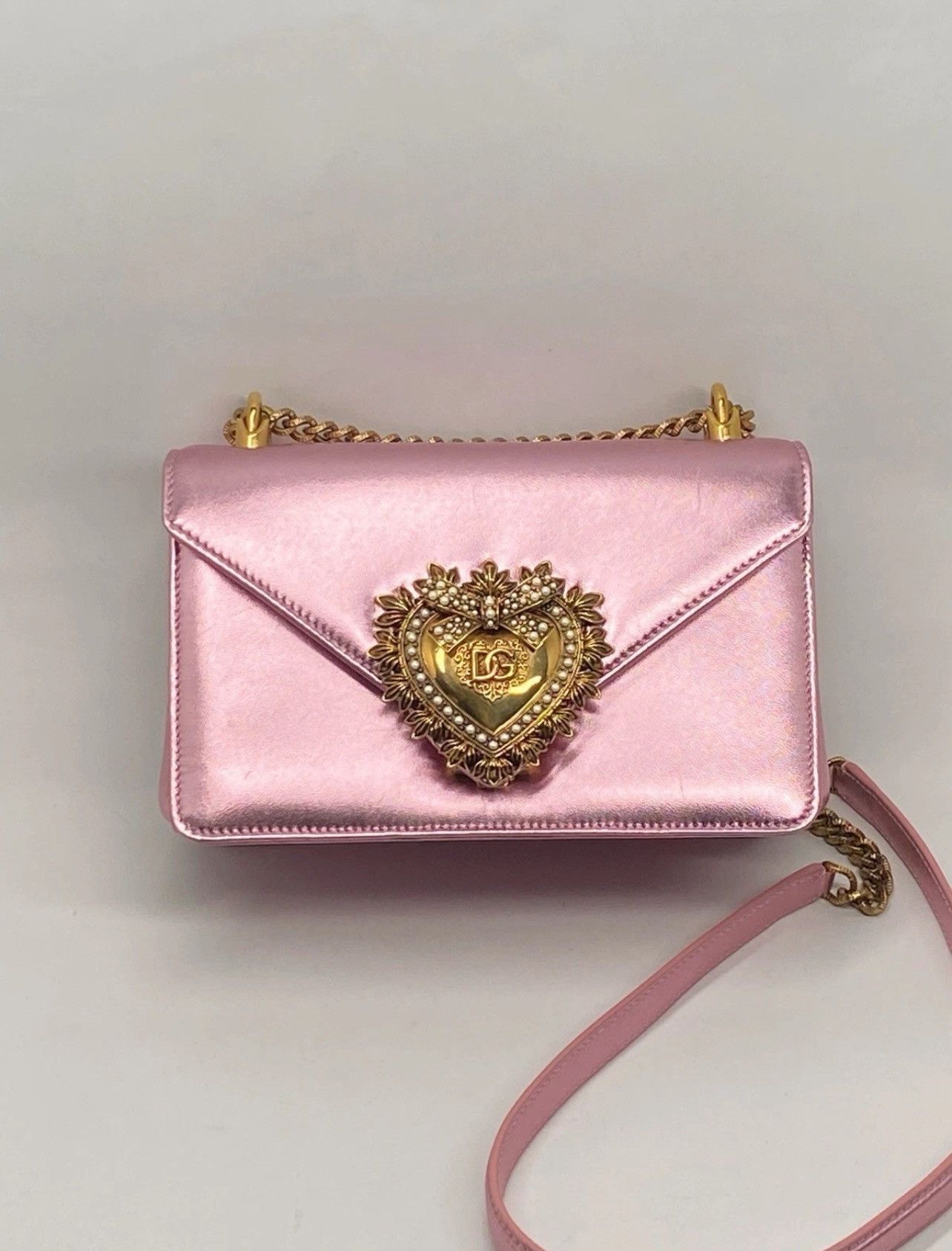 Dolce & Gabbana Dolce & Gabbana Devotion metallic leather shoulder bag Size ONE SIZE - 4 Thumbnail