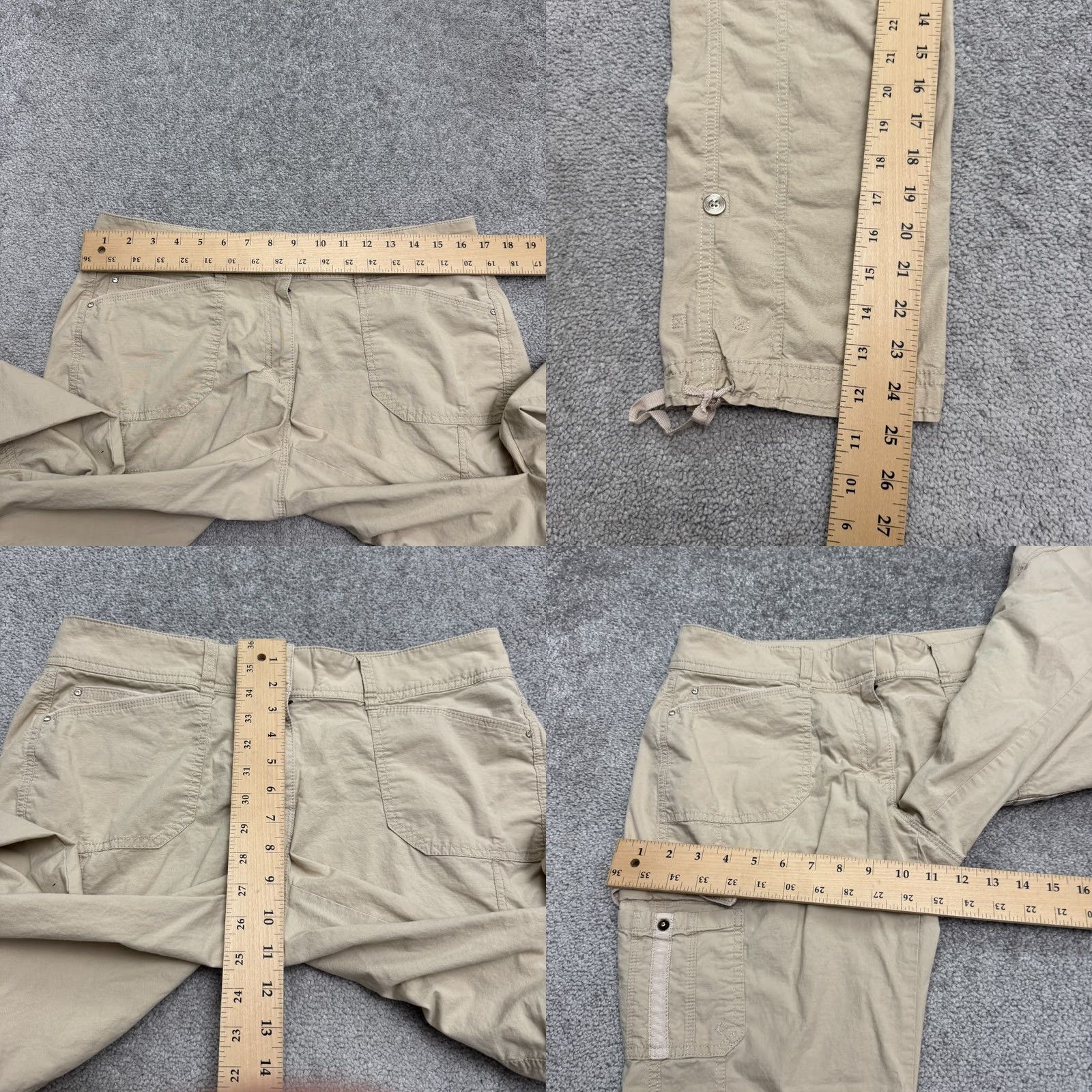 White House Black Market White House Black Market Cargo Cropped Pants Womens 10 Khaki Brown Capri Casual Linen Wide Leg? Size 32" / US 10 / IT 46 - 9 Thumbnail