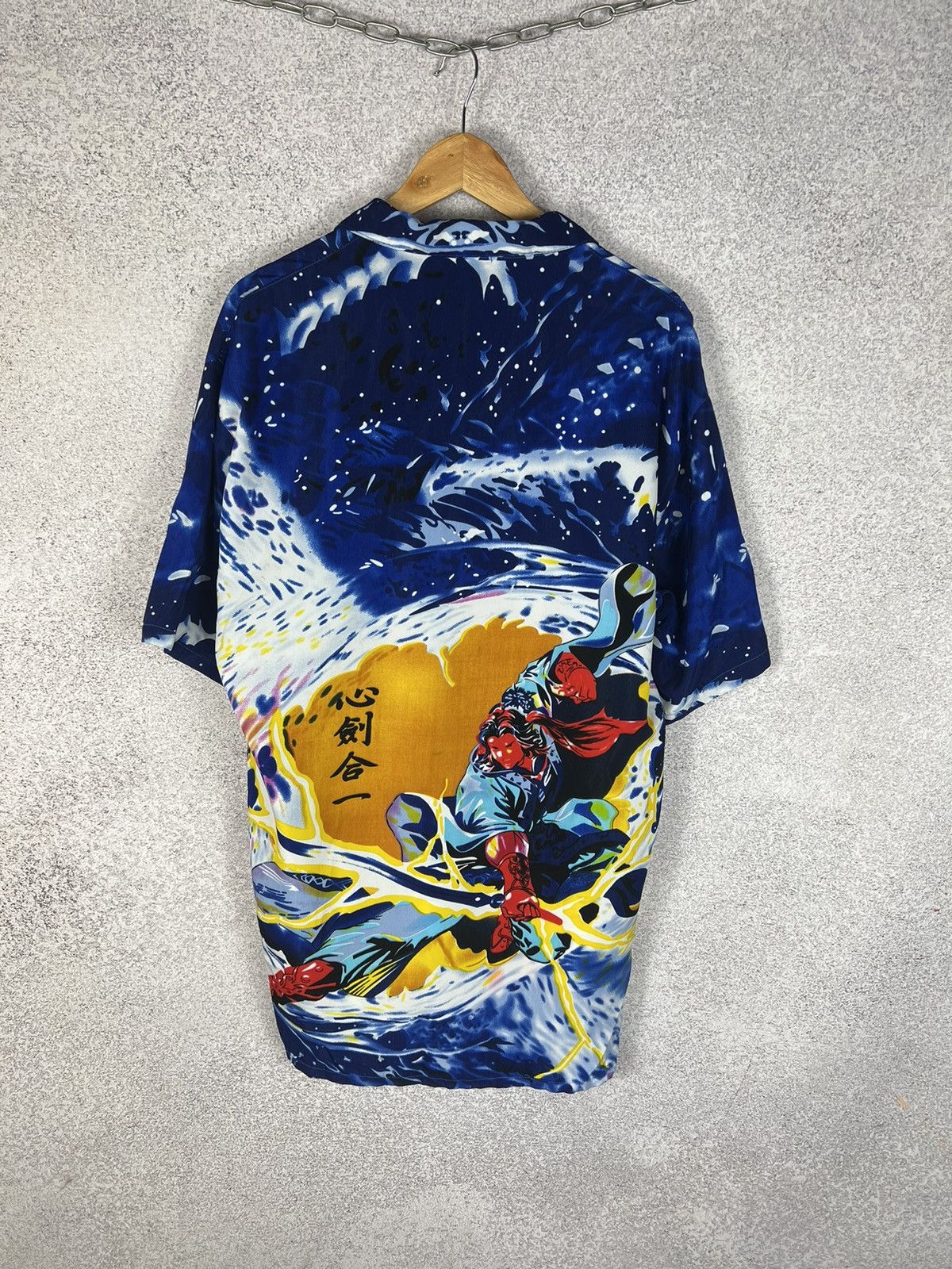 Japanese Brand Vintage Y2K Samurai Overprinted Hawaiian Crazy Shirt Size US XXL / EU 58 / 5 - 3 Thumbnail