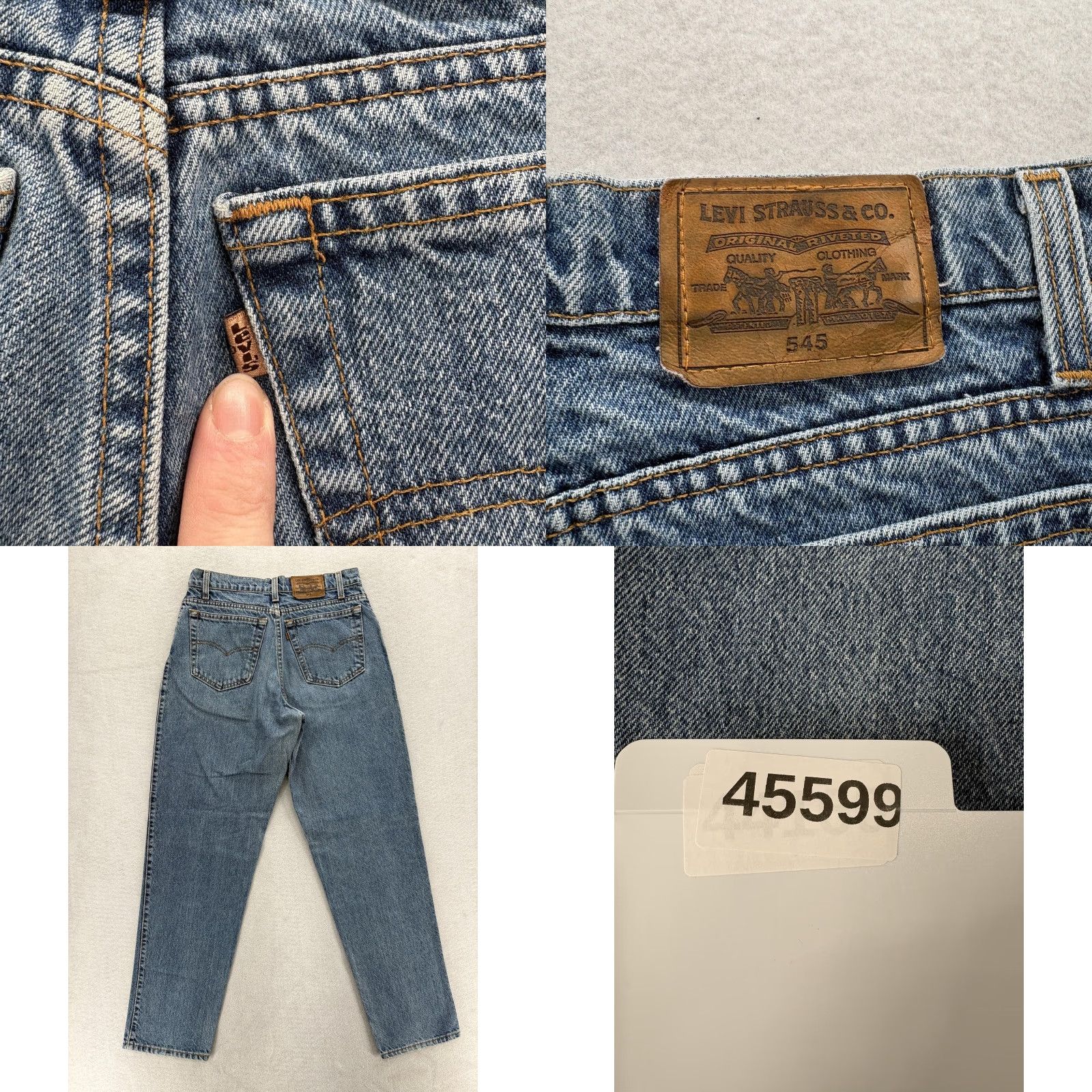 Levi's VINTAGE Levi's 545 Jeans Mens 31x32 Blue Loose Fit Tapered Leg Denim USA 90s Size US 31 - 9 Thumbnail