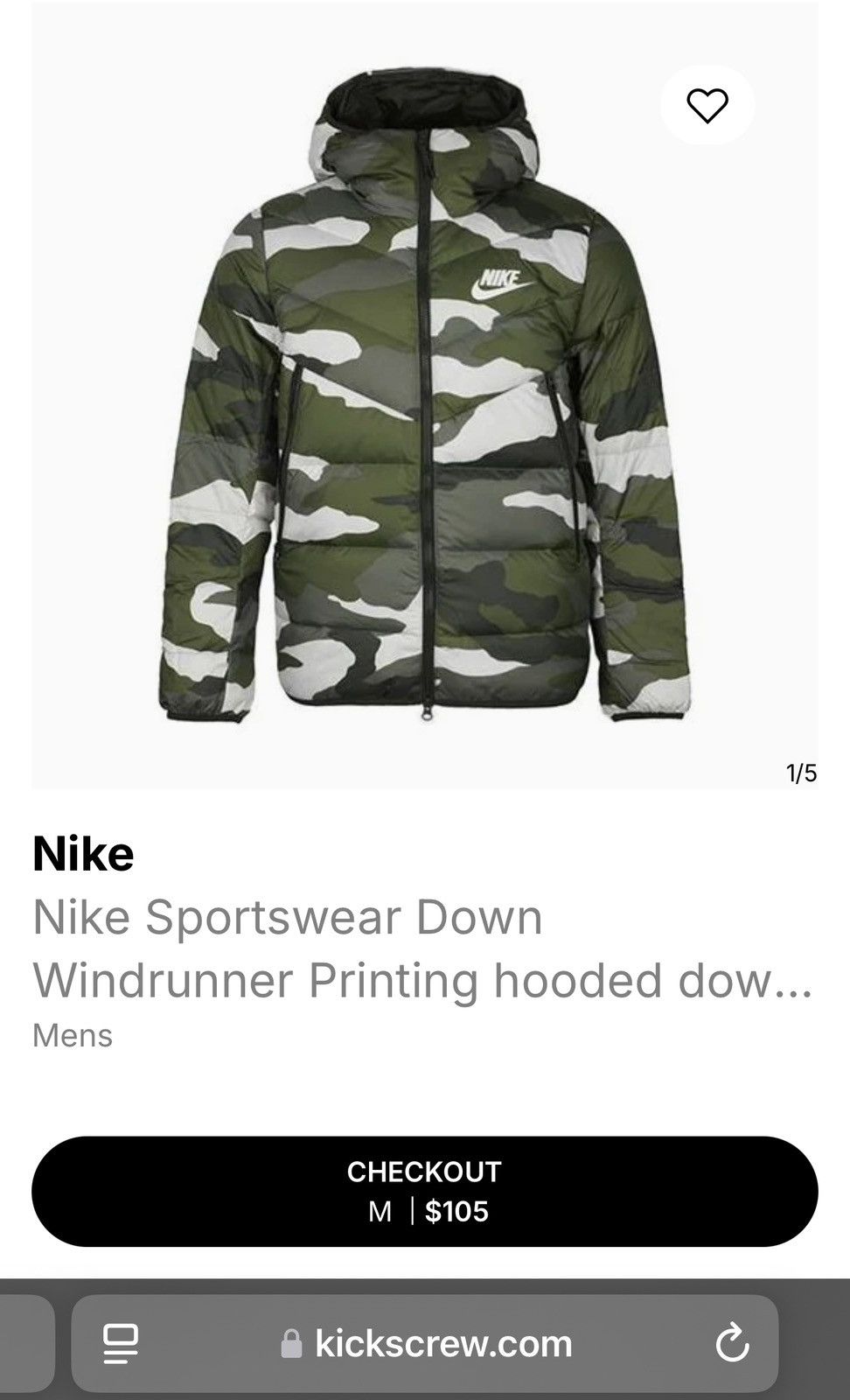 Nike Nike Sportswear Down Windrunner Camo Printed Size US M / EU 48-50 / 2 - 4 Thumbnail