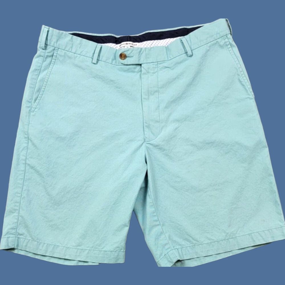 Peter Millar Peter Millar Shorts Mens 36 Blue Green Golf Chino Flat Front Pima Cotton Preppy Size US 36 / EU 52 - 1 Thumbnail