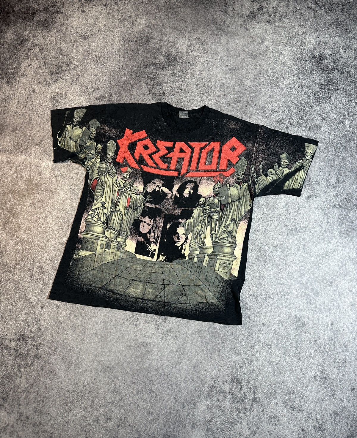 Band Tees × Vintage Vintage Kreator Full Print T-shirt Rock Metal 90s Rare XL Size US L / EU 52-54 / 3 - 1 Thumbnail
