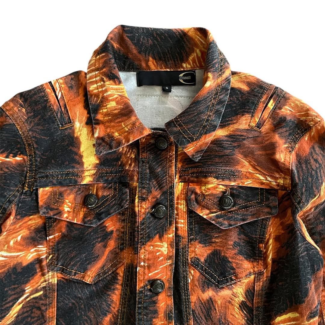 Just Cavalli 🛒SENDOFFER🛒Just Cavalli Cotton Animal Printed Denim Jacket Size S / US 4 / IT 40 - 4 Thumbnail
