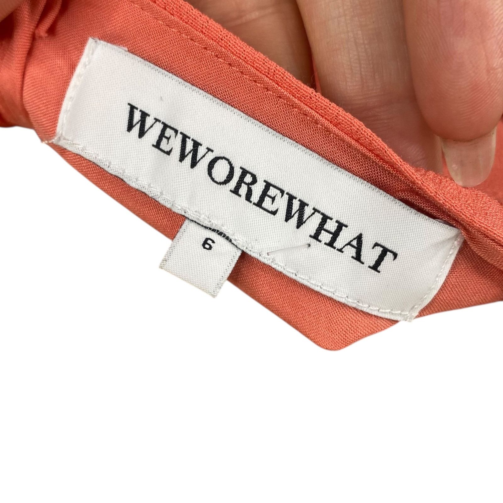 WeWoreWhat We Wore What Coral Pink Puff Sleeve Midi Dress - Size 6 Size M / US 6-8 / IT 42-44 - 9 Thumbnail