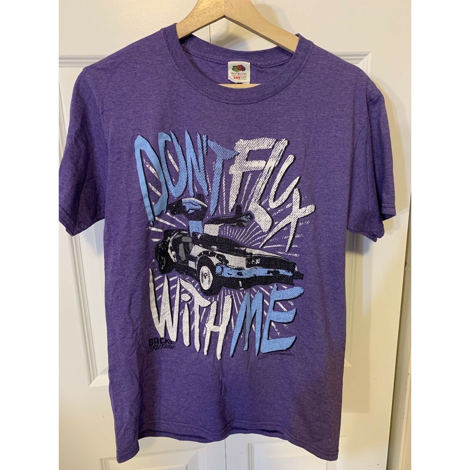 Fruit Of The Loom BACK TO THE FUTURE PURPLE T-SHIRT SZ S DON'T FLUX WITH ME Size US S / EU 44-46 / 1 - 4 Thumbnail