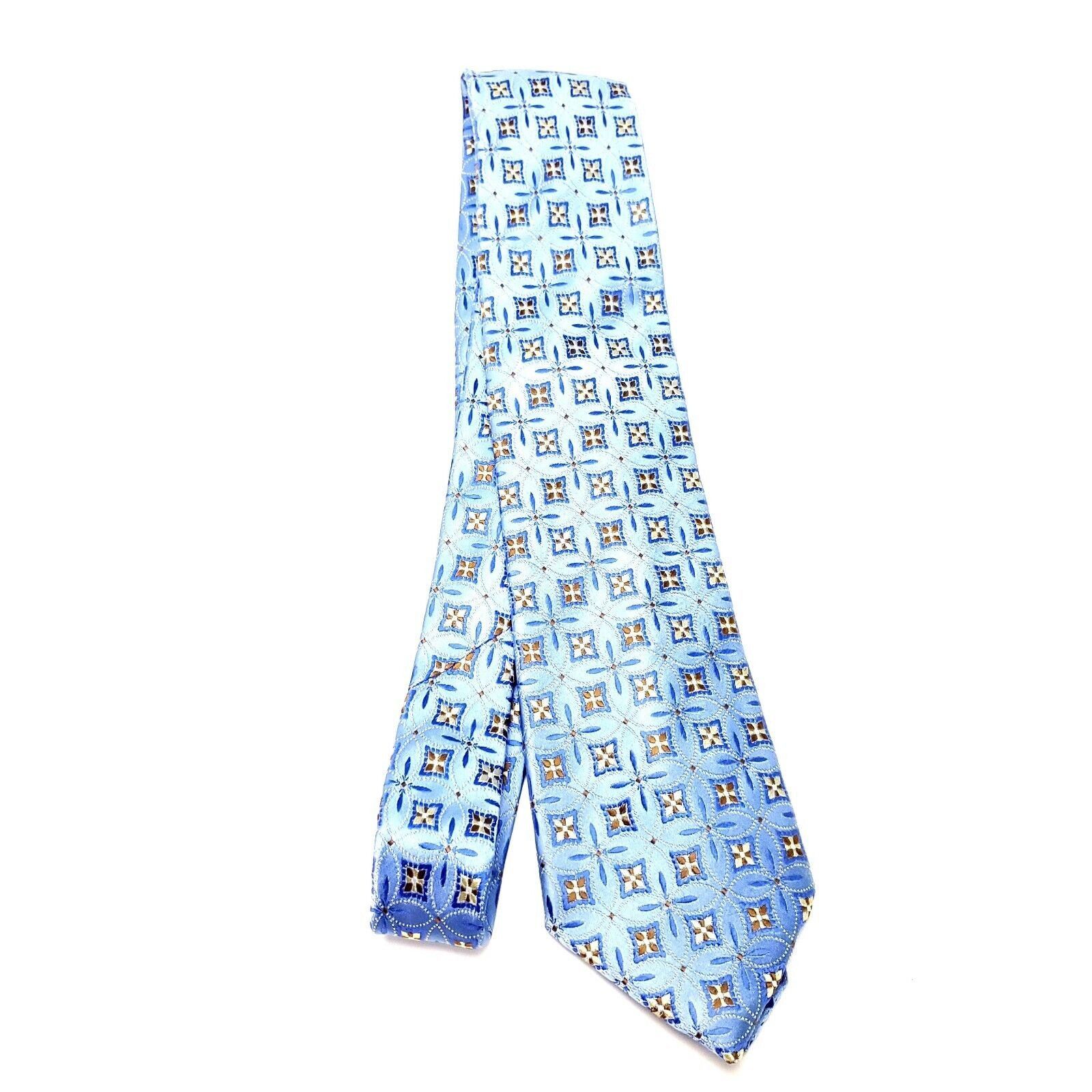 Tasso Elba Tasso Ella Blue Silk Tie Woven Geometric Size ONE SIZE - 7 Thumbnail