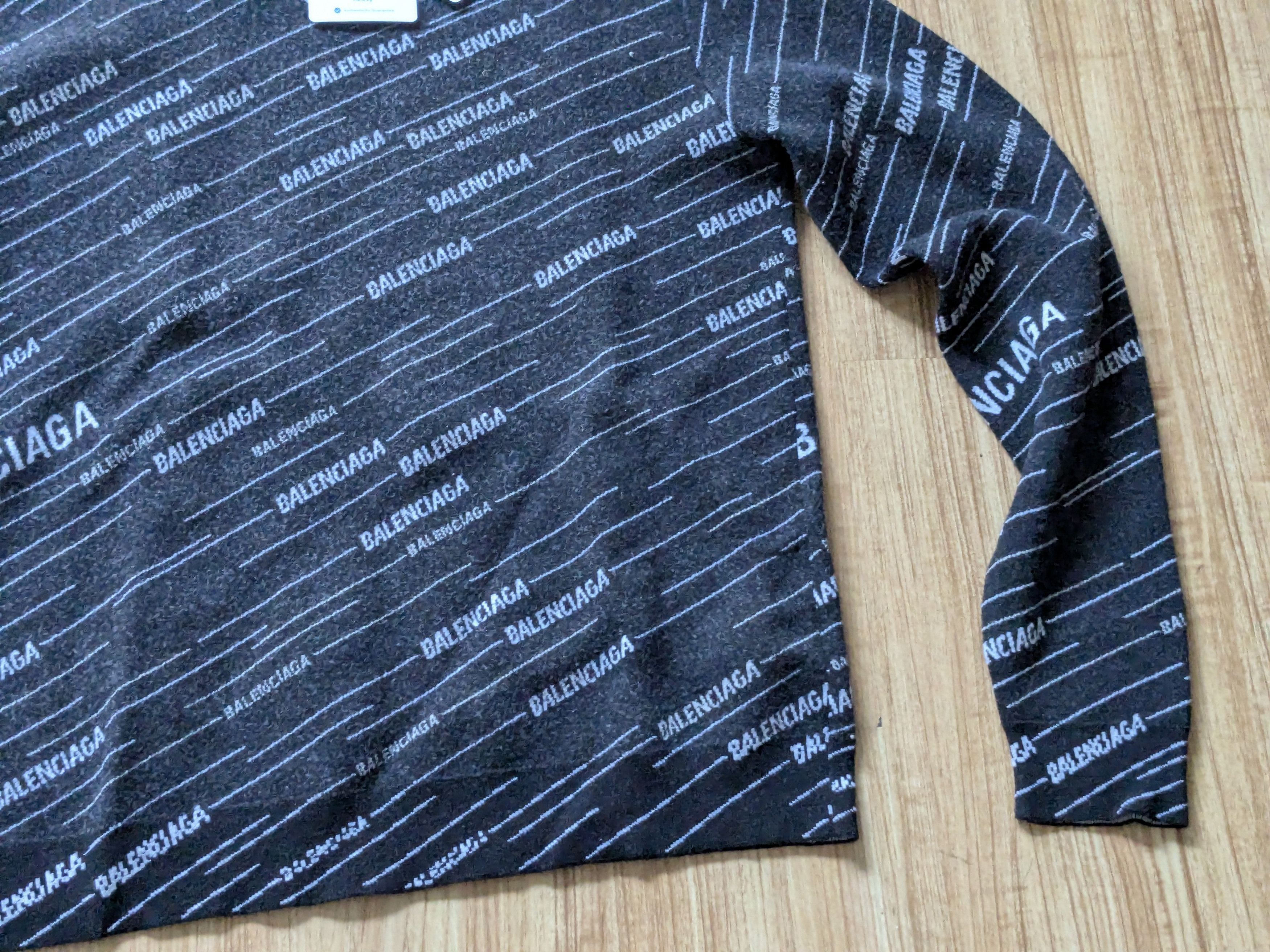 Balenciaga Balenciaga Sweater Jacquard Logo Black White Medium Size US M / EU 48-50 / 2 - 2 Thumbnail