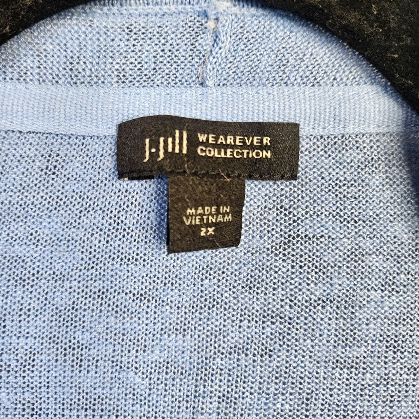 J. Jill J.JILL Wearever Collection Sweater Women's Size 2X Blue V-neck Cross Button Size XXL / US 16-18 / IT 52-54 - 3 Thumbnail