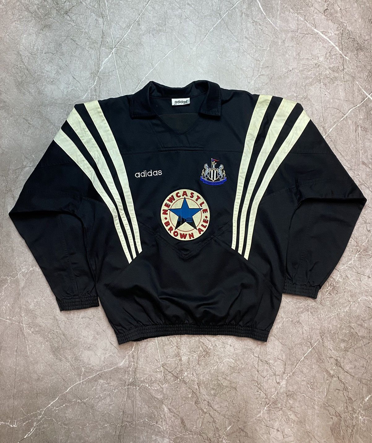 image of 90's Adidas Newcastle Vintage Jacket in Black, Men's (Size Large)
