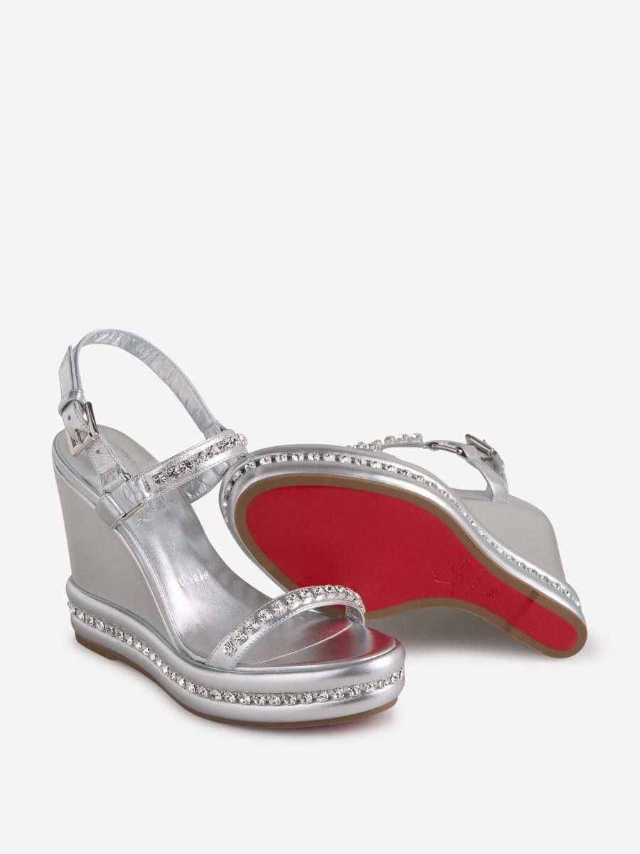 Christian Louboutin oc11z0125 Pyrastrass 110mm Sandals in Silver Size US 5 / IT 35 - 4 Thumbnail