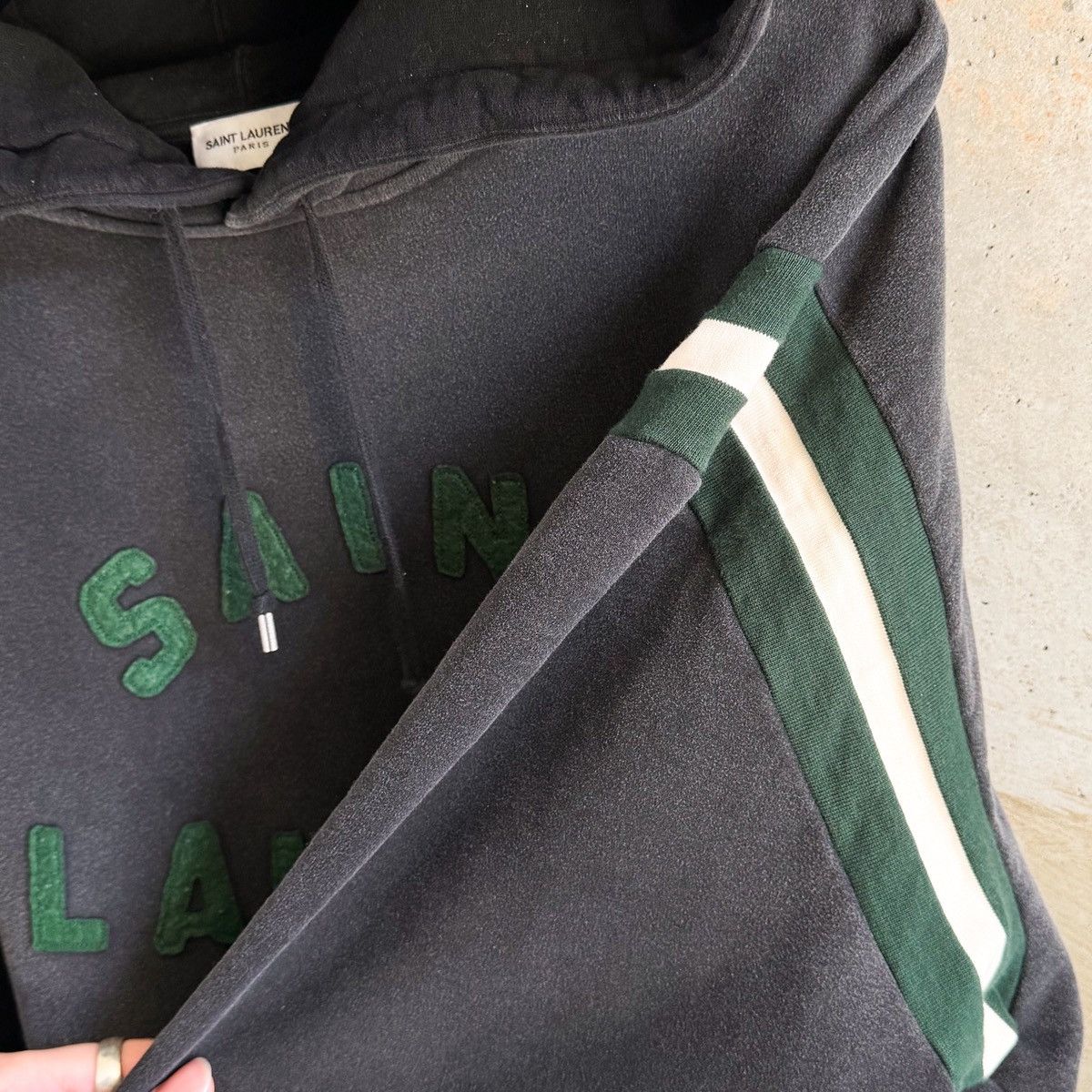 Saint Laurent Paris SLP Collegiate Varsity Spell Out Logo Patch Hoodie Size US XXL / EU 58 / 5 - 4 Thumbnail