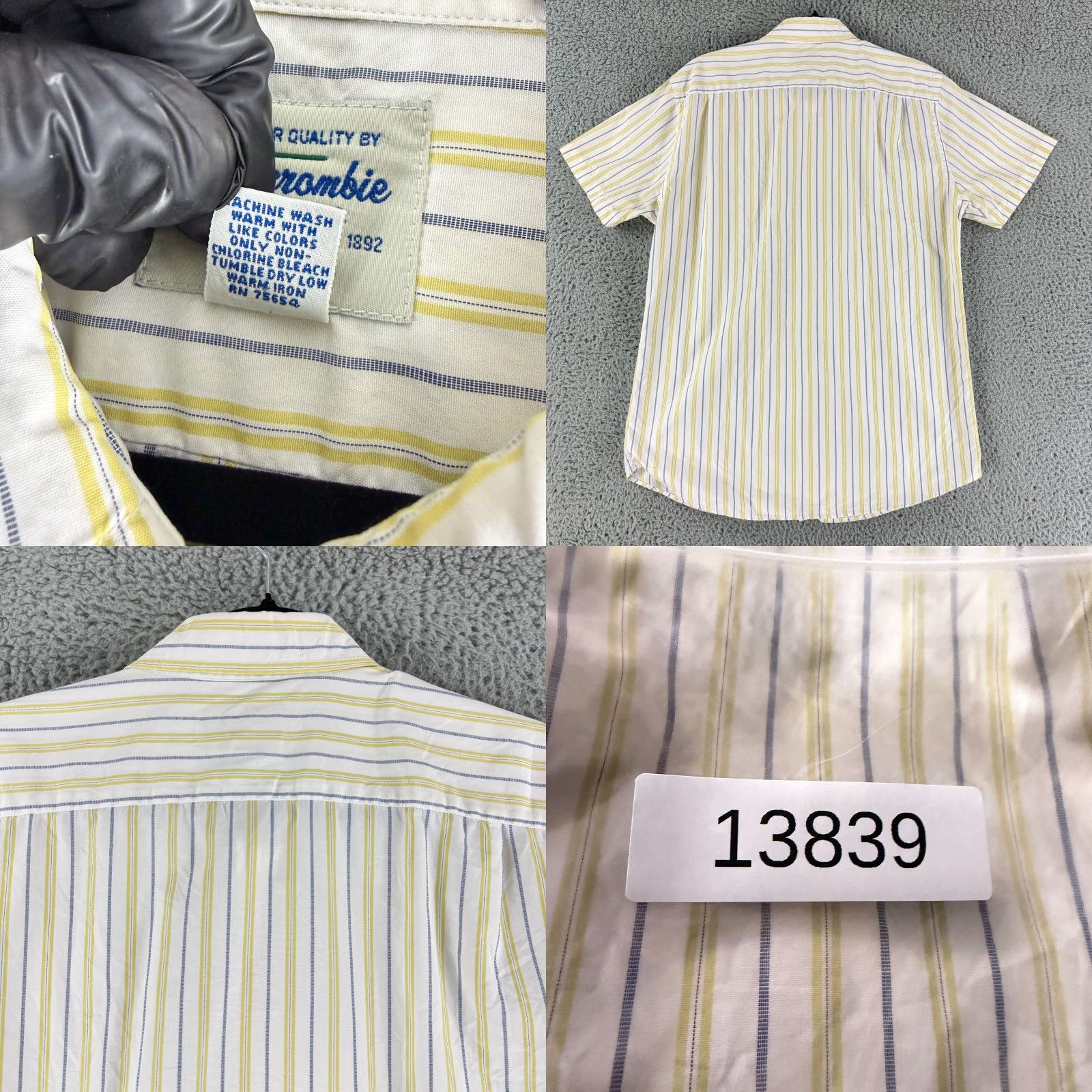 Abercrombie & Fitch VINTAGE Abercrombie & Fitch Button-Down Shirt Mens XL Yellow Stripe Muscle Shirt Size US XL / EU 56 / 4 - 8 Thumbnail