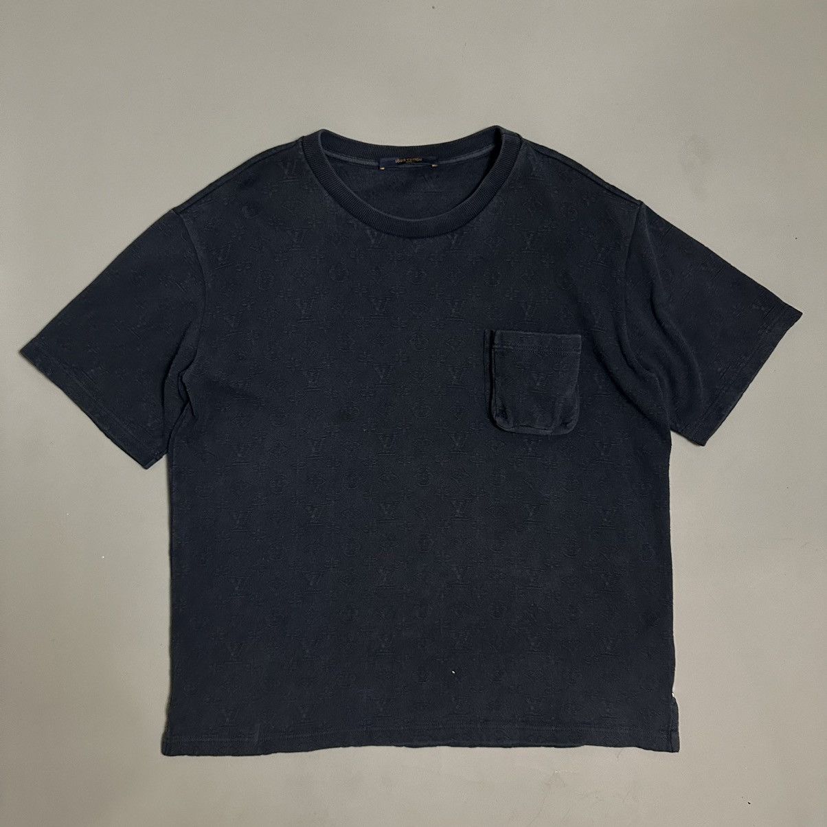 image of Louis Vuitton 3D Monogram Tee in Charcoal/Blue, Men's (Size 2XL)