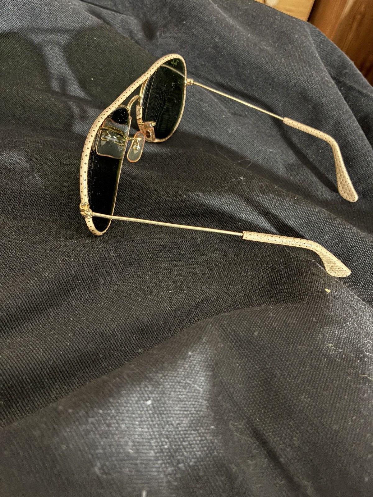 Bausch & Lomb × RayBan Vintage B&L Ray-Ban USA Leathers Aviator 58[]14 Size ONE SIZE - 4 Thumbnail
