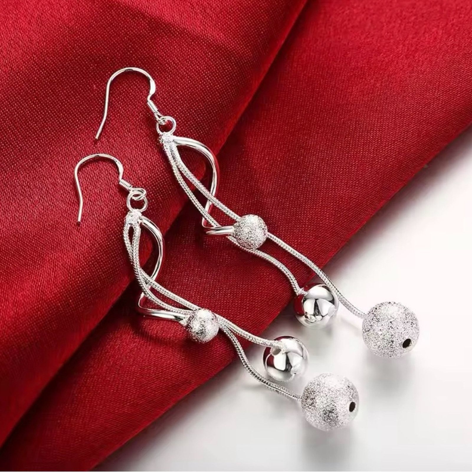 Other Sterling Silver Long tassel beads Earrings for Women Size ONE SIZE - 4 Thumbnail