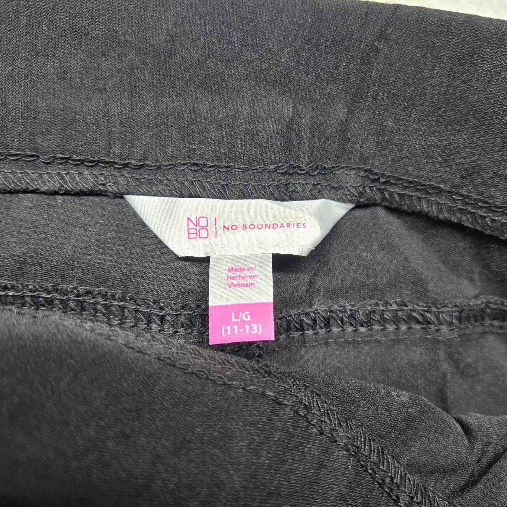 Vintage No Boundaries Solid Black Pants Waistband Tapered Leg Adult Women's L Large Size 36" / US 14 / IT 50 - 3 Thumbnail